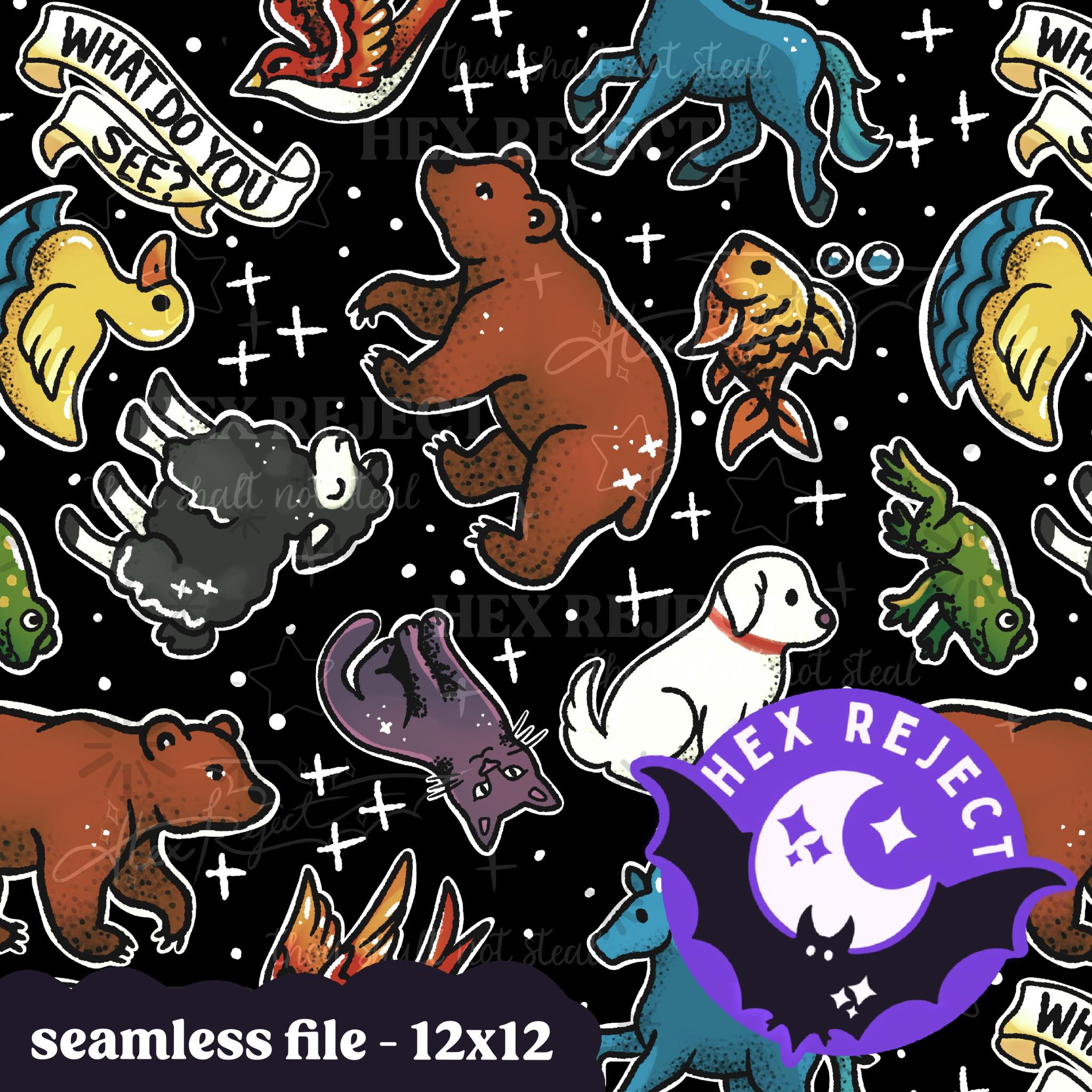 Tattoo Brown Bear - Seamless file