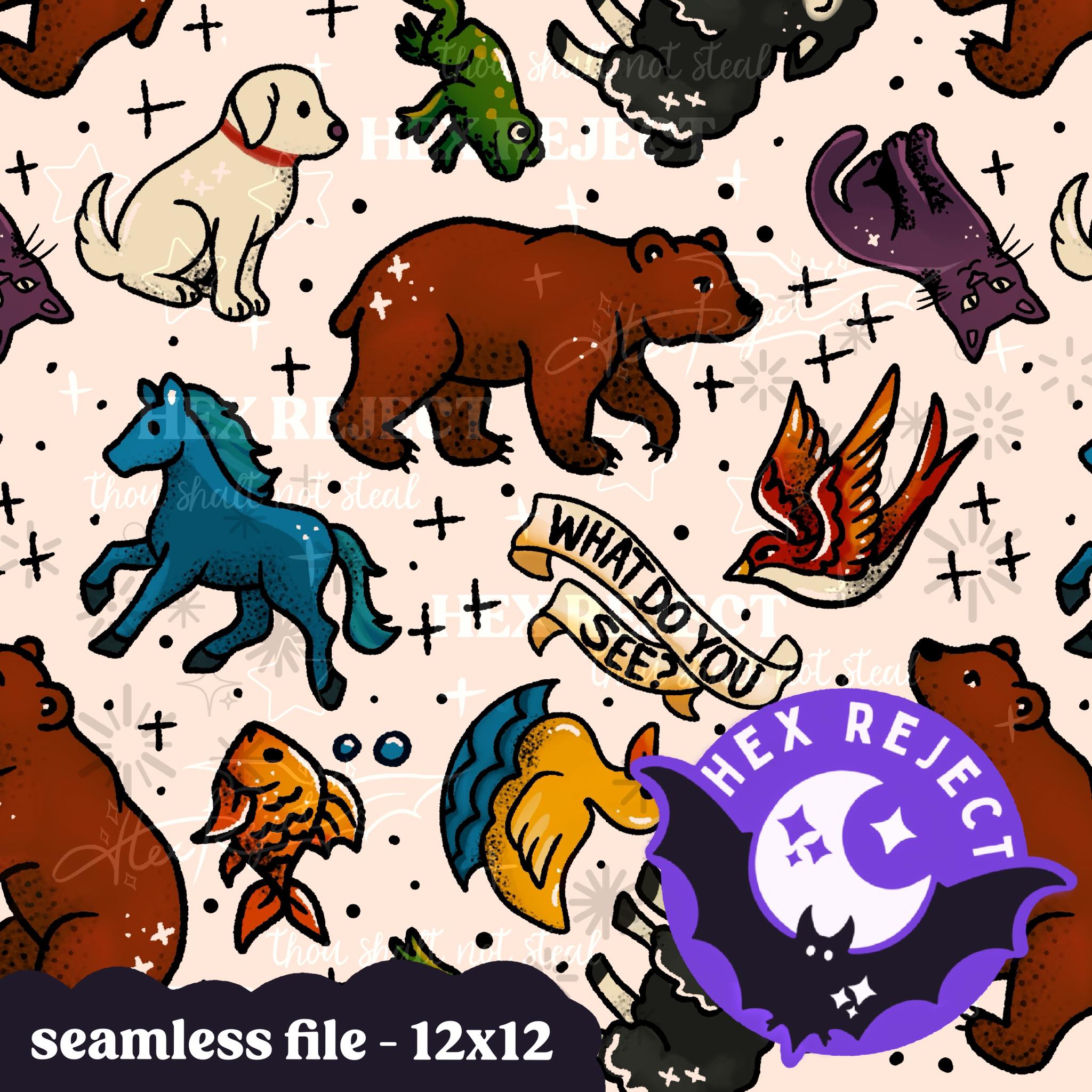 Tattoo Brown Bear - Seamless file