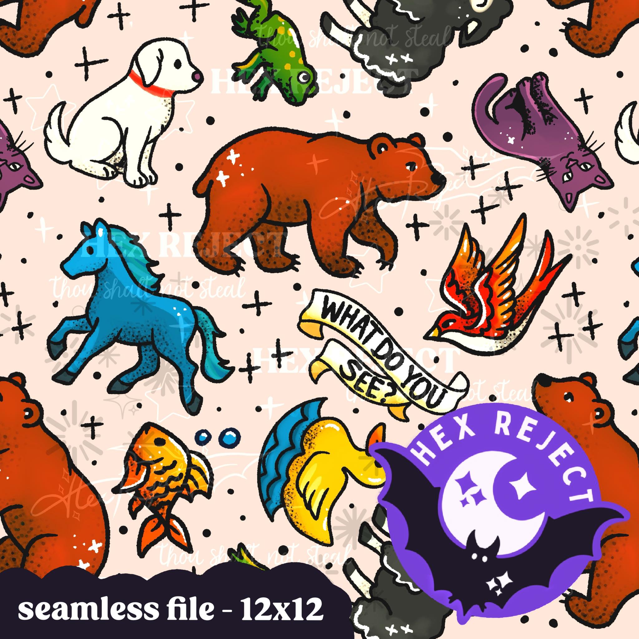 Tattoo Brown Bear - Seamless file