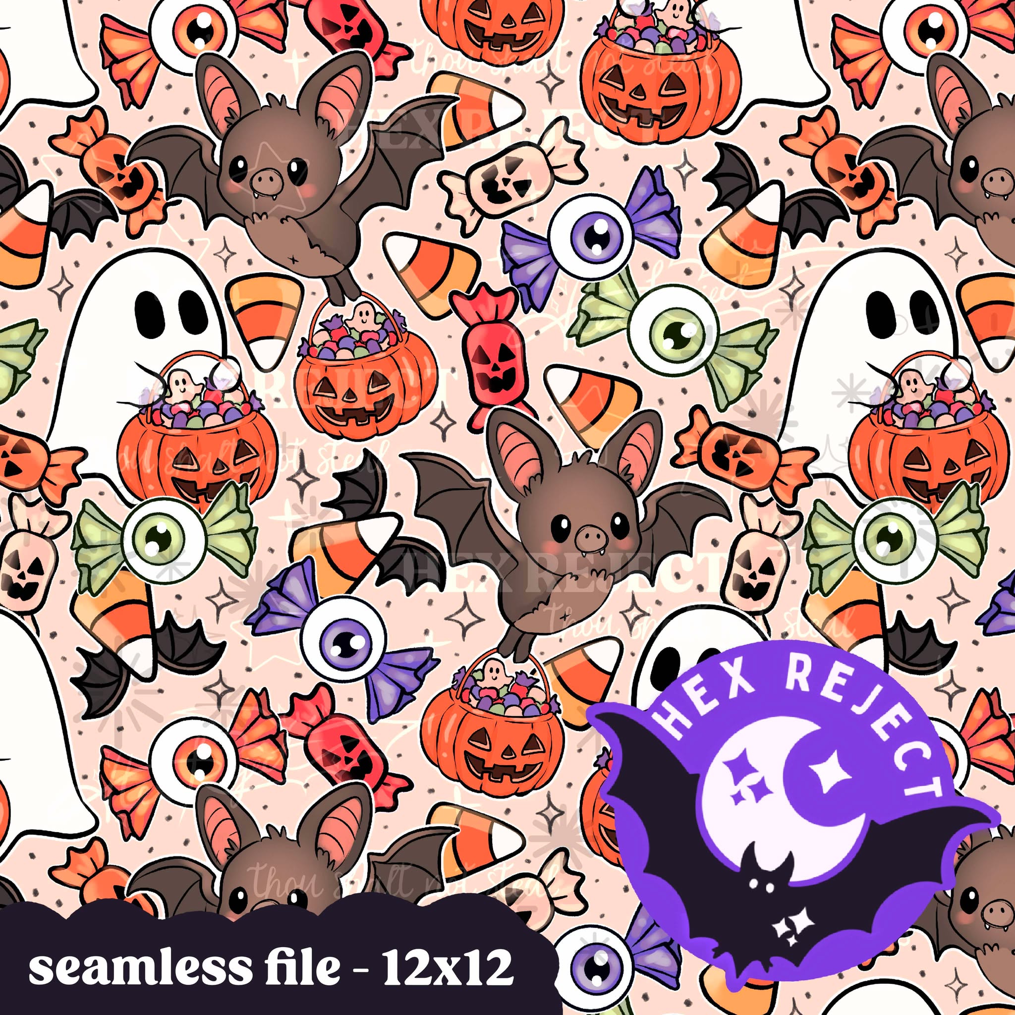 Spooky Bats & Sweet Treats - Seamless file