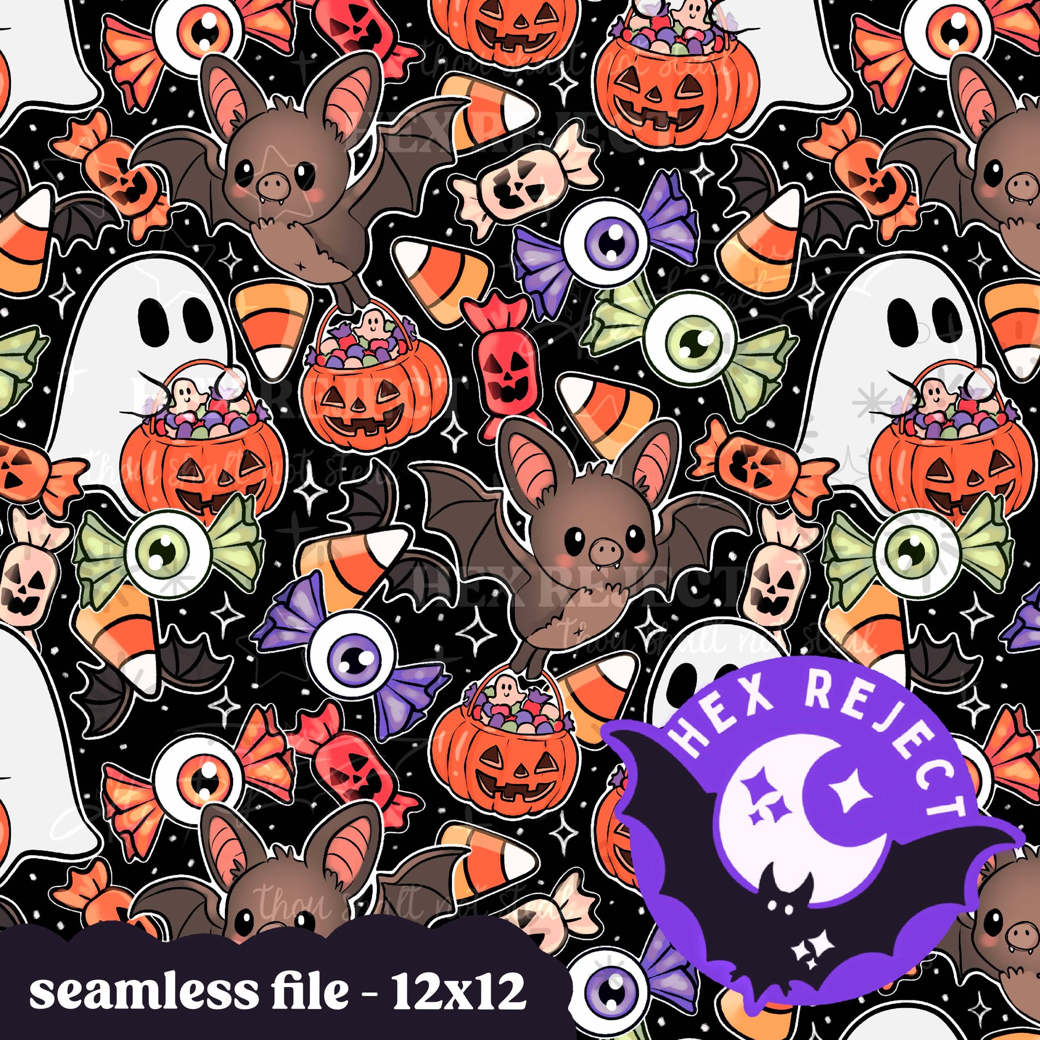 Spooky Bats & Sweet Treats - Seamless file