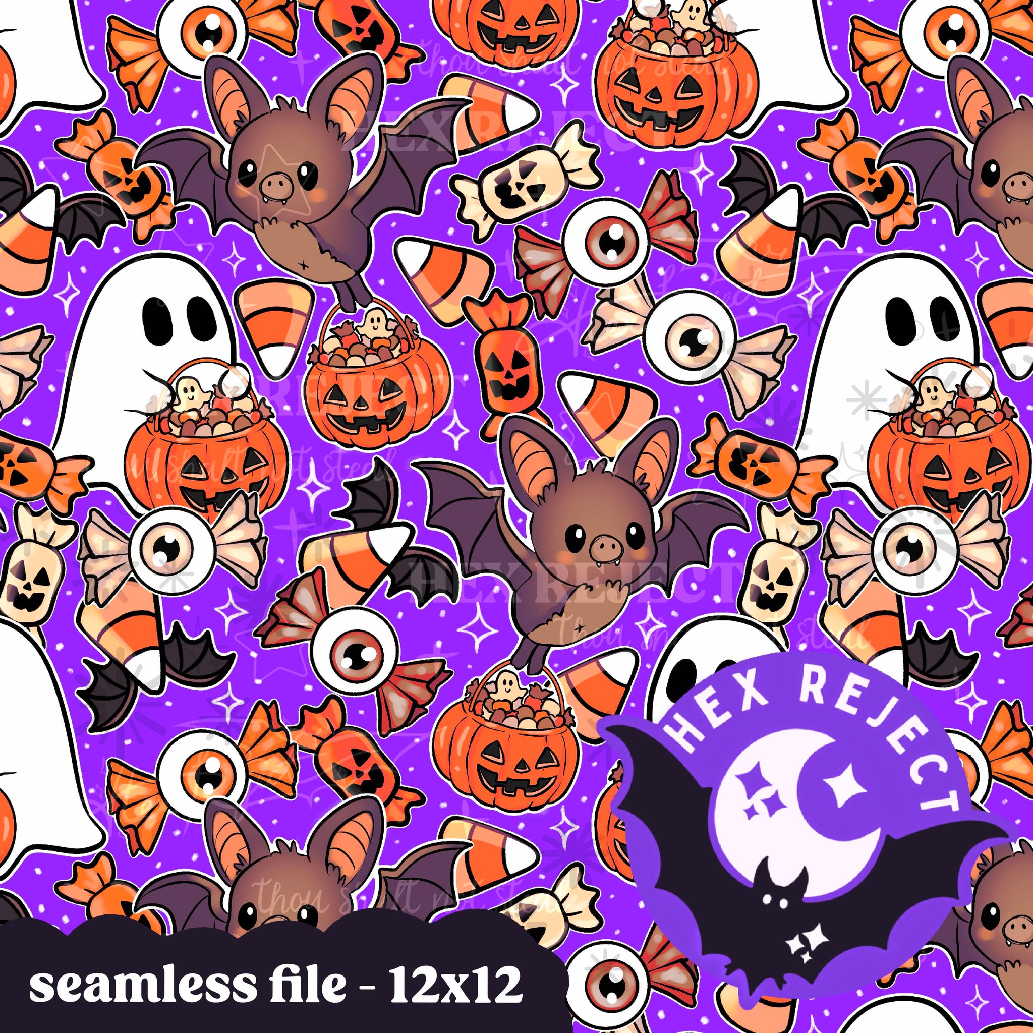 Spooky Bats & Sweet Treats - Seamless file