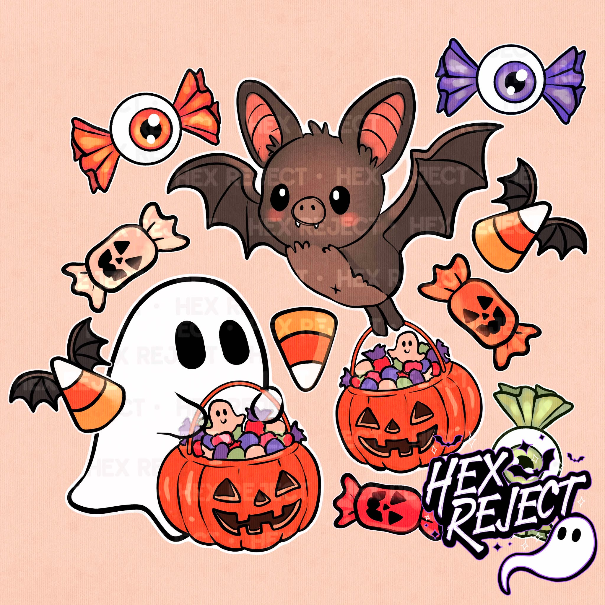 Spooky Bats & Sweet Treats - PNG / Sub file
