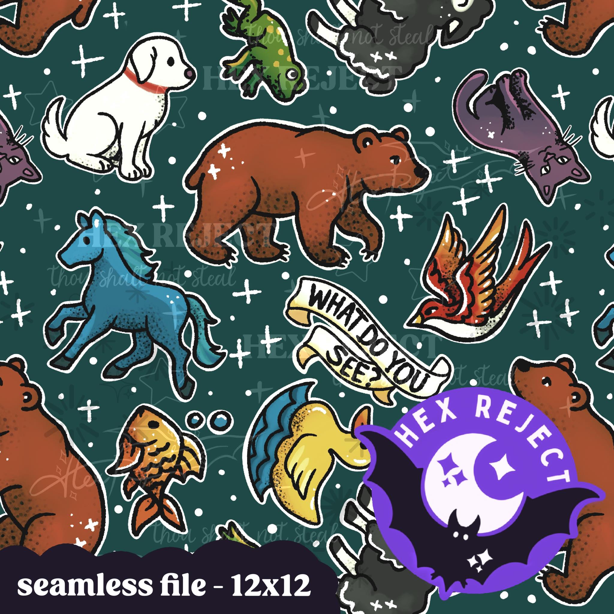 Tattoo Brown Bear - Seamless file