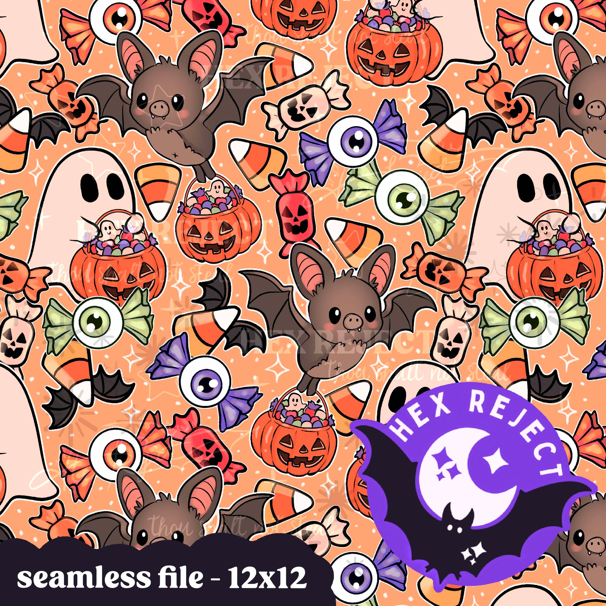 Spooky Bats & Sweet Treats - Seamless file