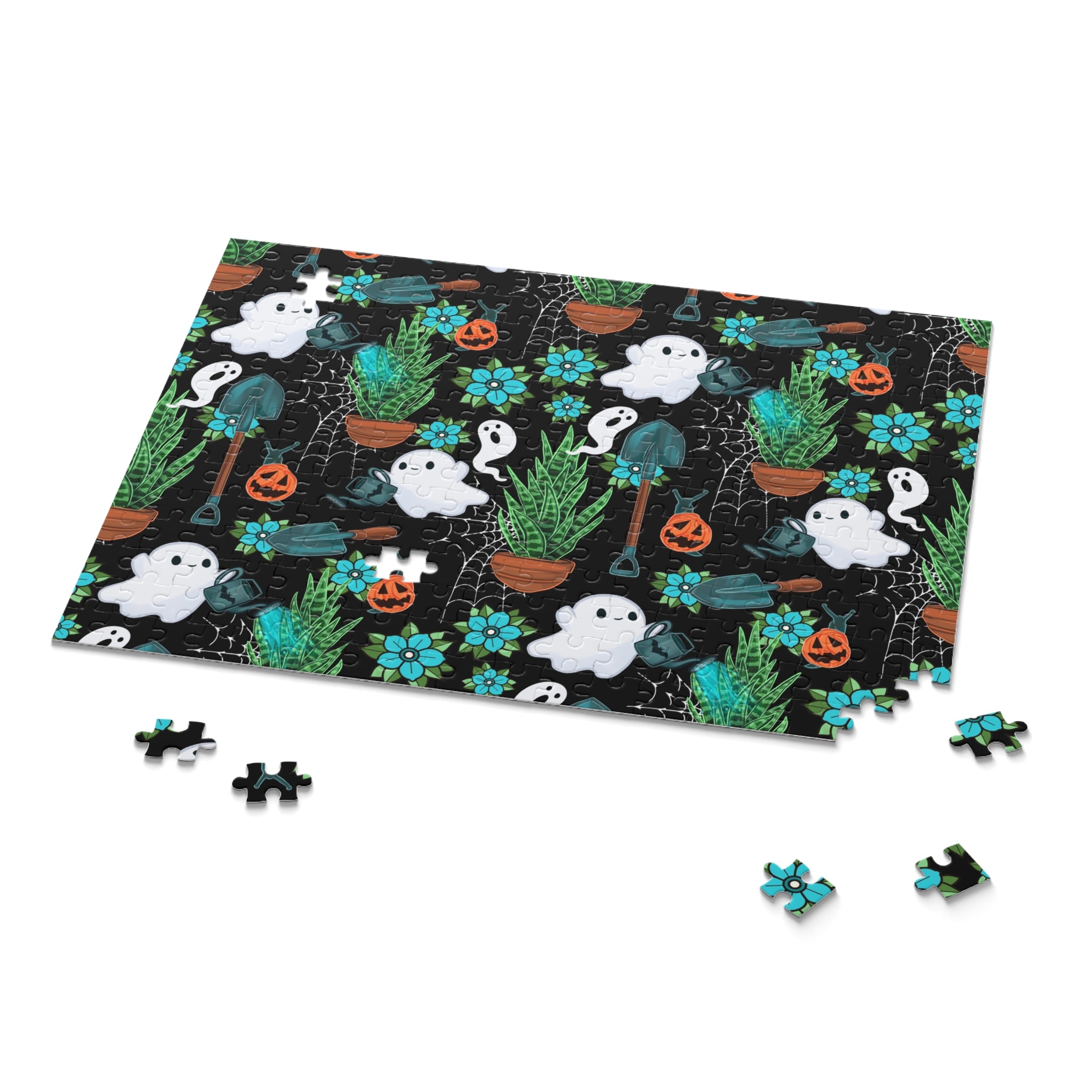 Haunted Garden Puzzle - Halloween Ghosts & Plants Puzzle — Spooky Cute 120/252/500-Piece Jigsaw