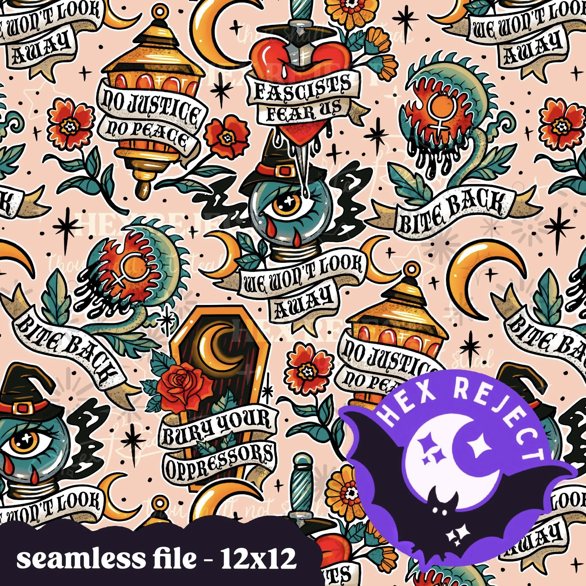 Resist Traditional Tattoos - Seamless file