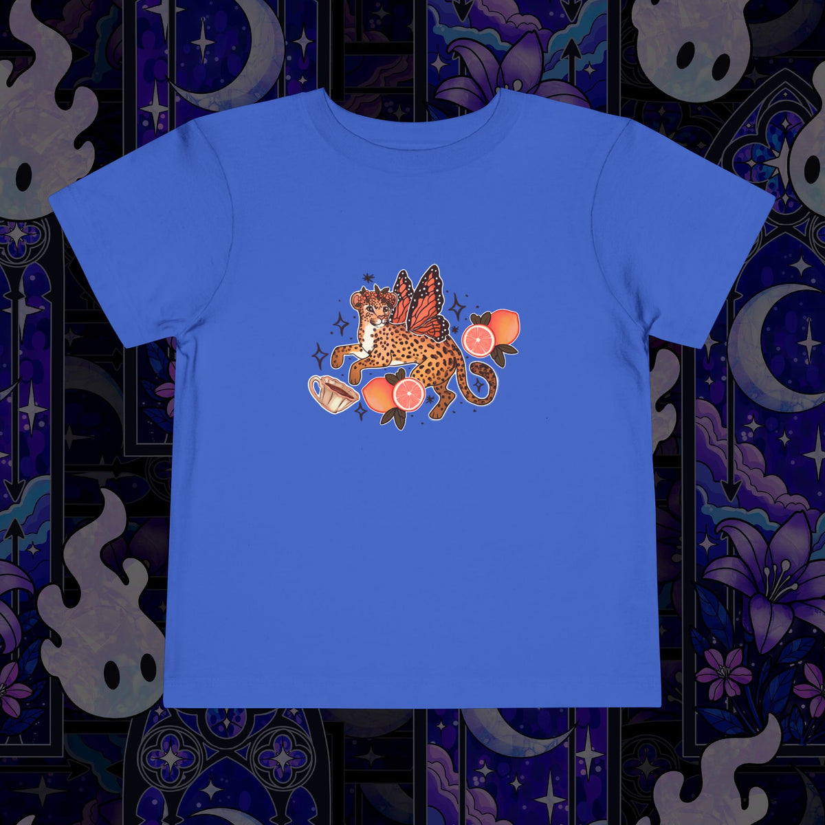 Fairy Leopard Toddler Tee — Cute Leopard with Peaches Graphic