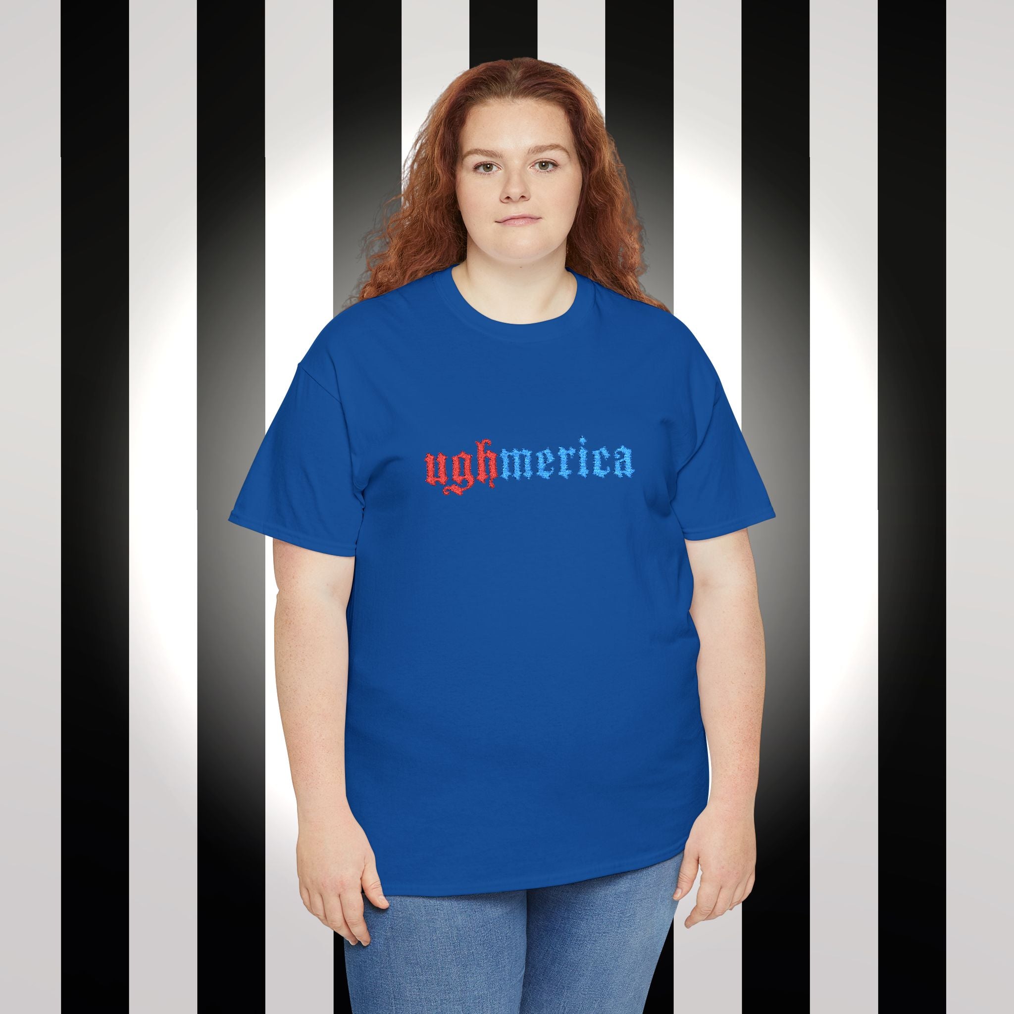Ughmerica T-Shirt — Distressed Red & Blue Graphic Tee