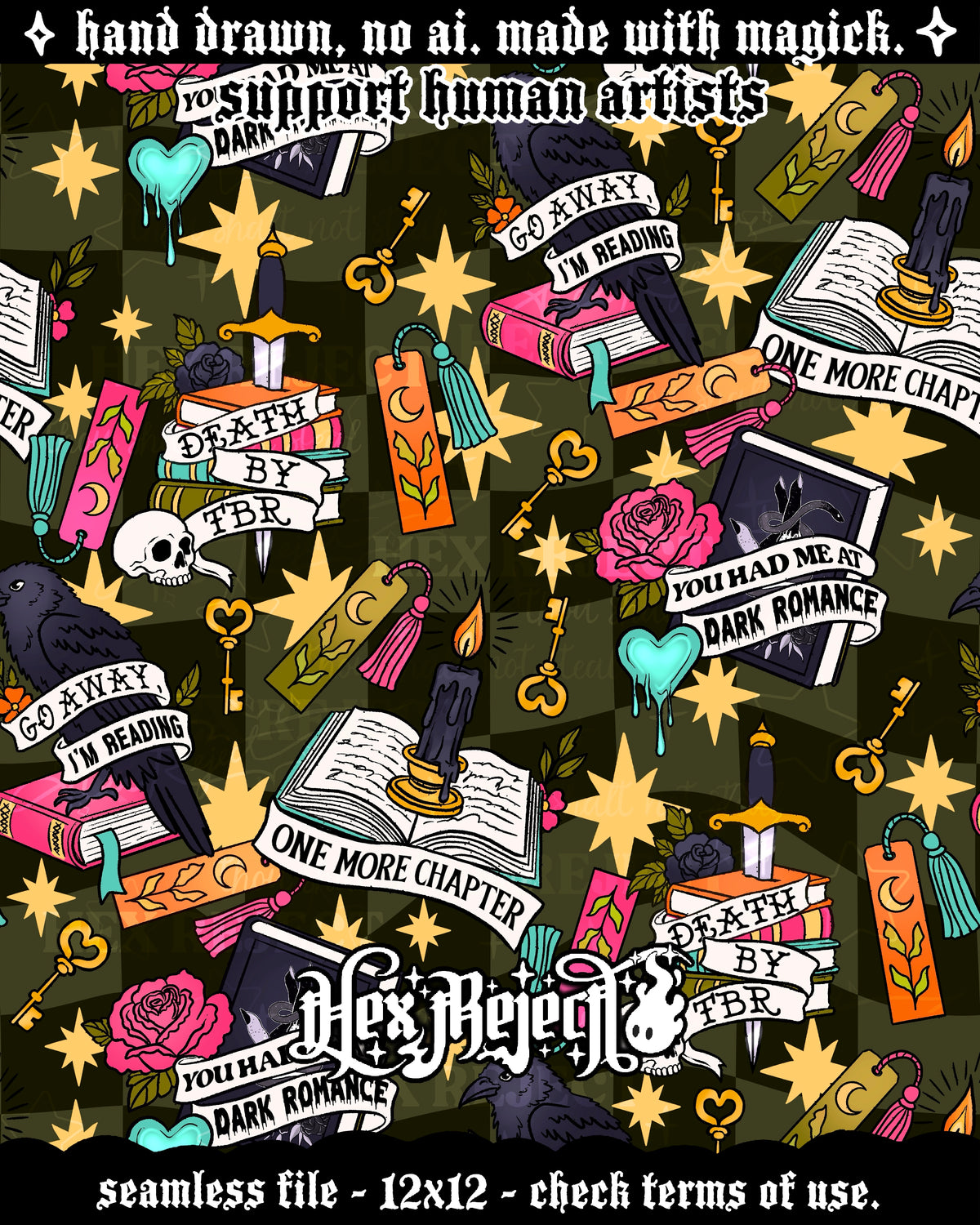 Day Twenty - bookish Tattoo : Hextober - Seamless file