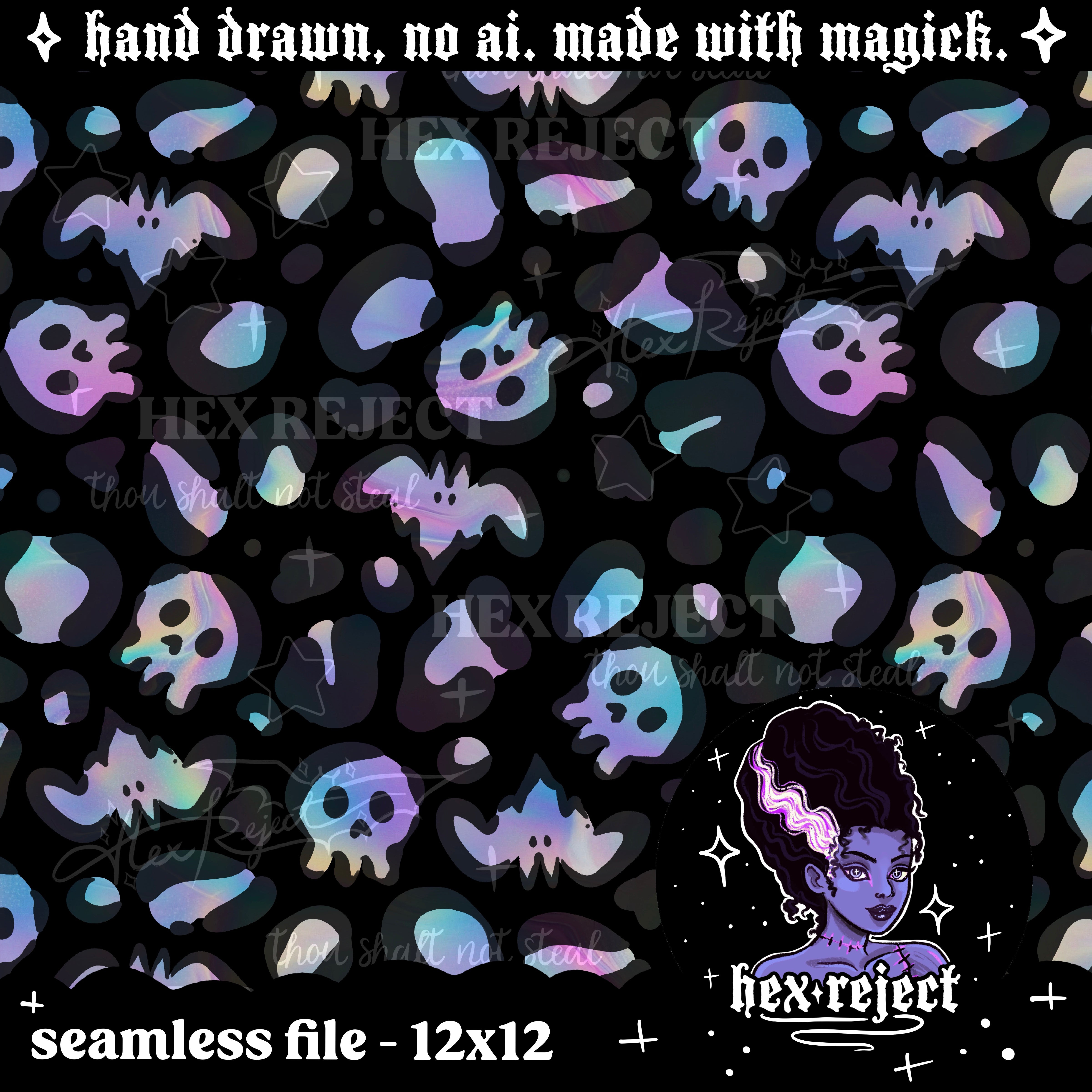 Wild (spooky leopard print) - Seamless & PNG files - Hextober 2025