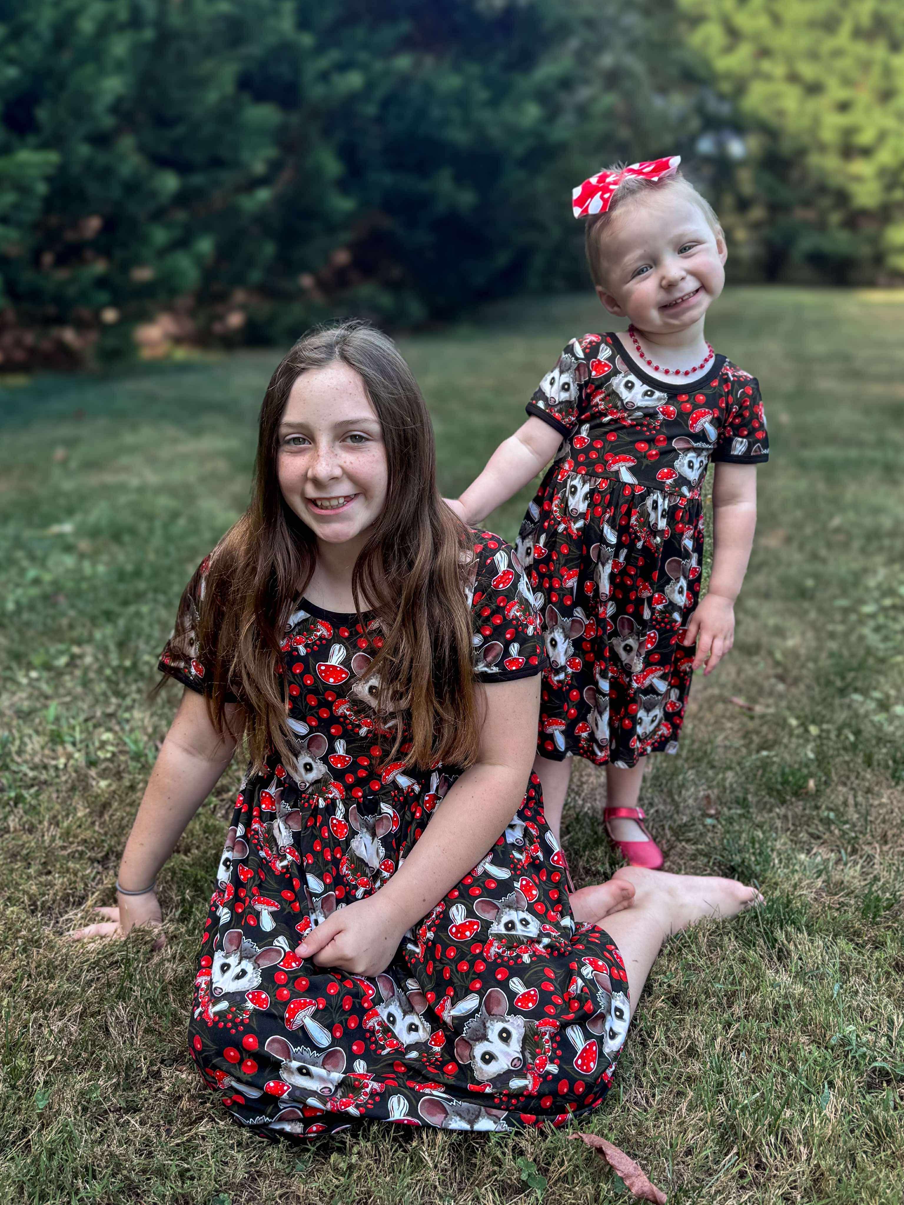 Cottage Possum twirl dresses