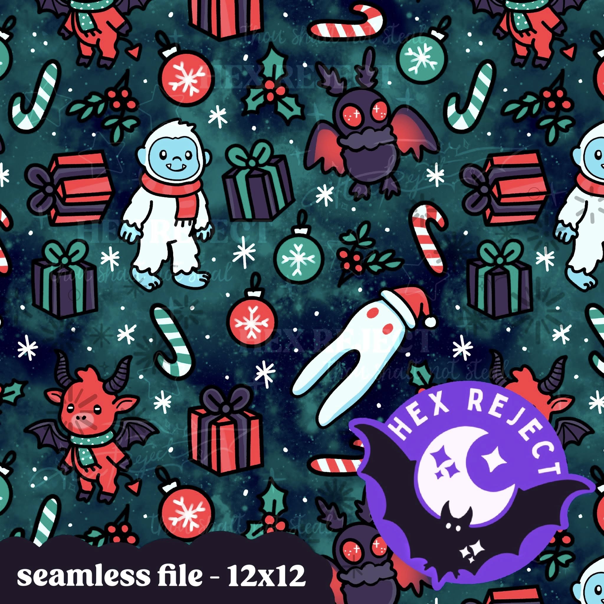 Cryptid Christmas - Seamless file
