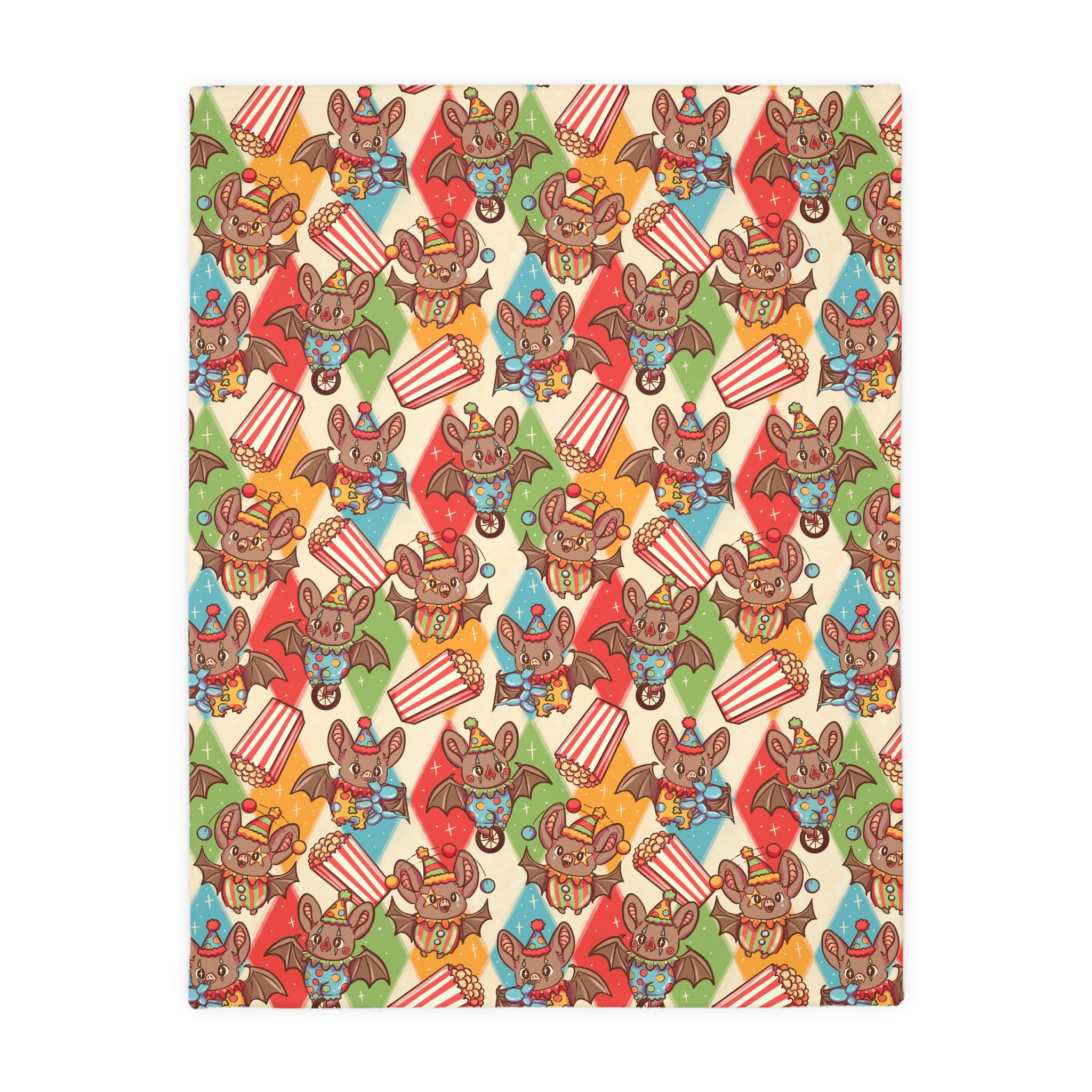 Circus Bats Blanket — Double Sided Reversible Velveteen Throw