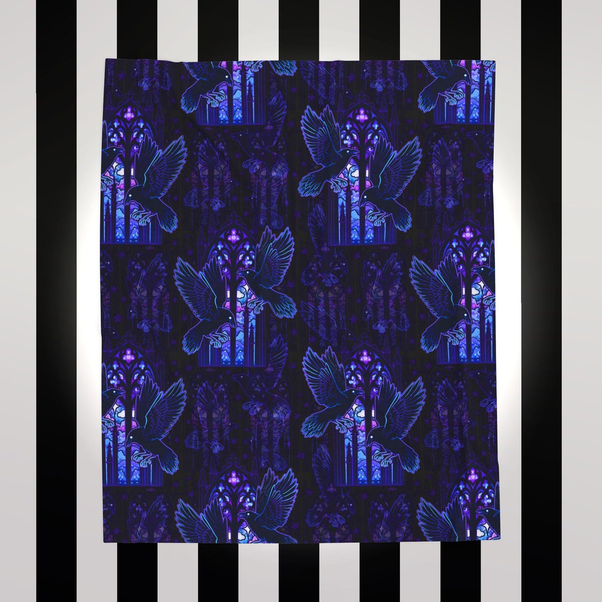 Muninn & Huginn Norse Raven Gothic Velveteen Plush Blanket