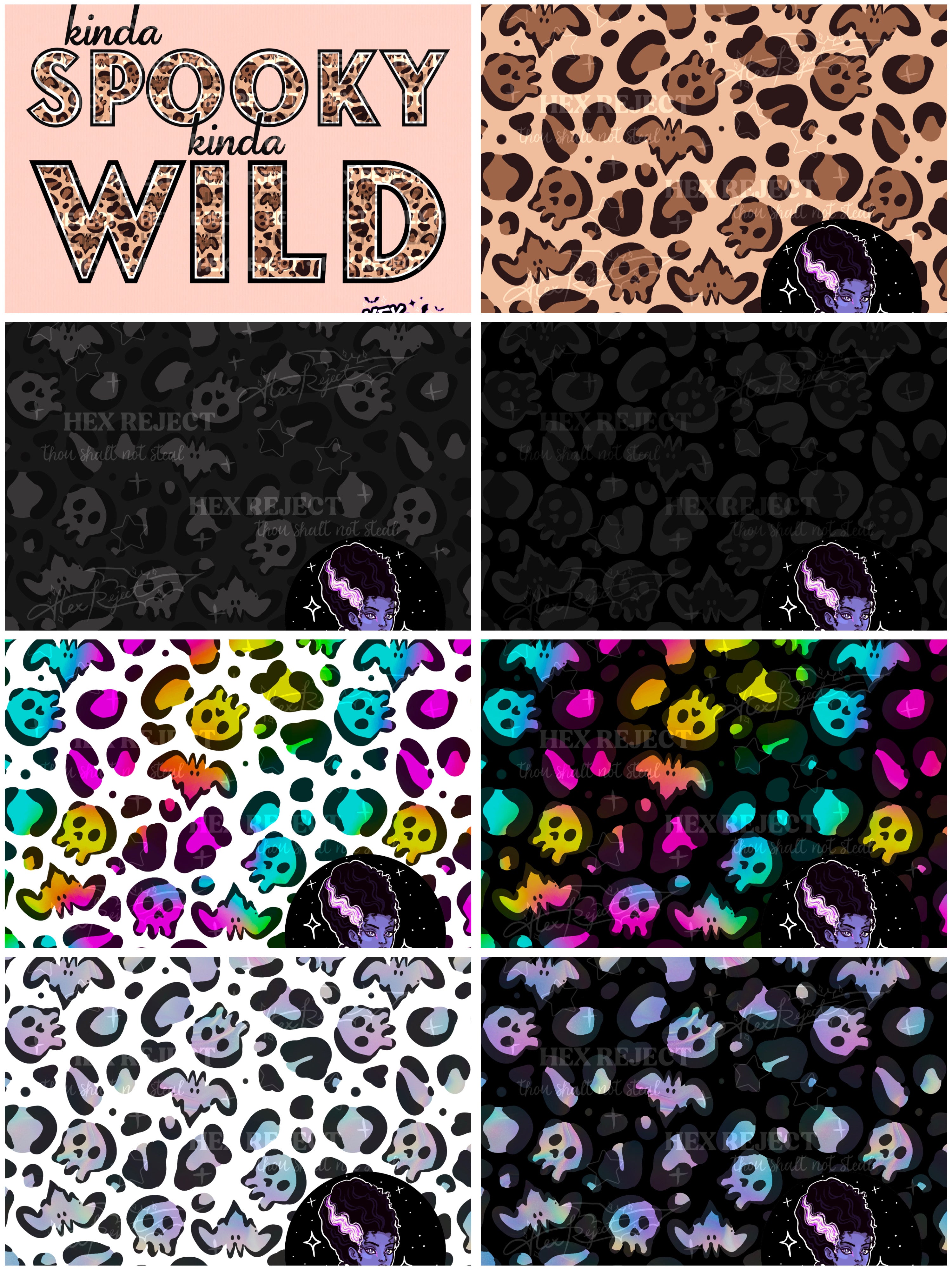 Wild (spooky leopard print) - Seamless & PNG files - Hextober 2025