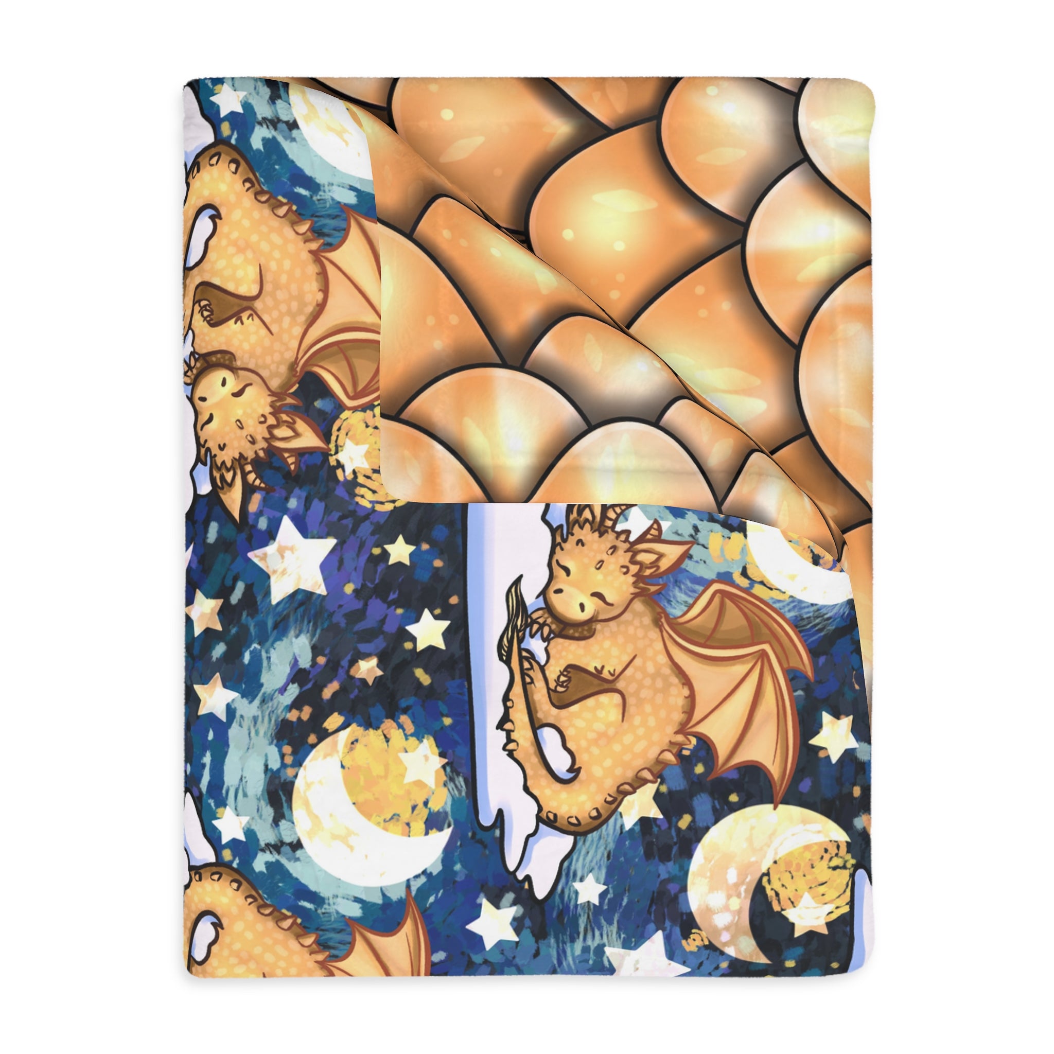 Sleepy Dragon Blanket — Double Sided Reversible Velveteen Throw