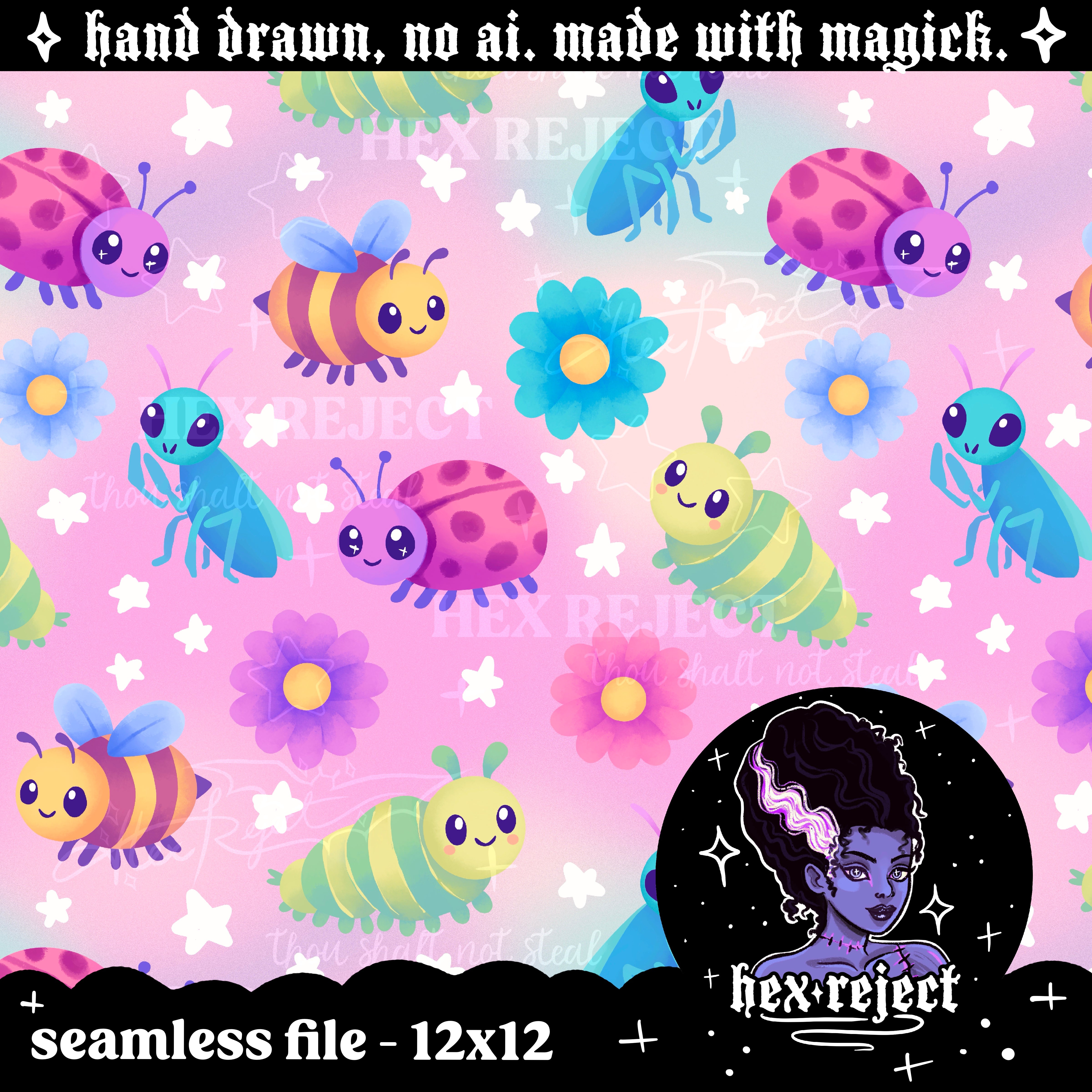 Insects - Seamless & PNG files - Hextober 2025