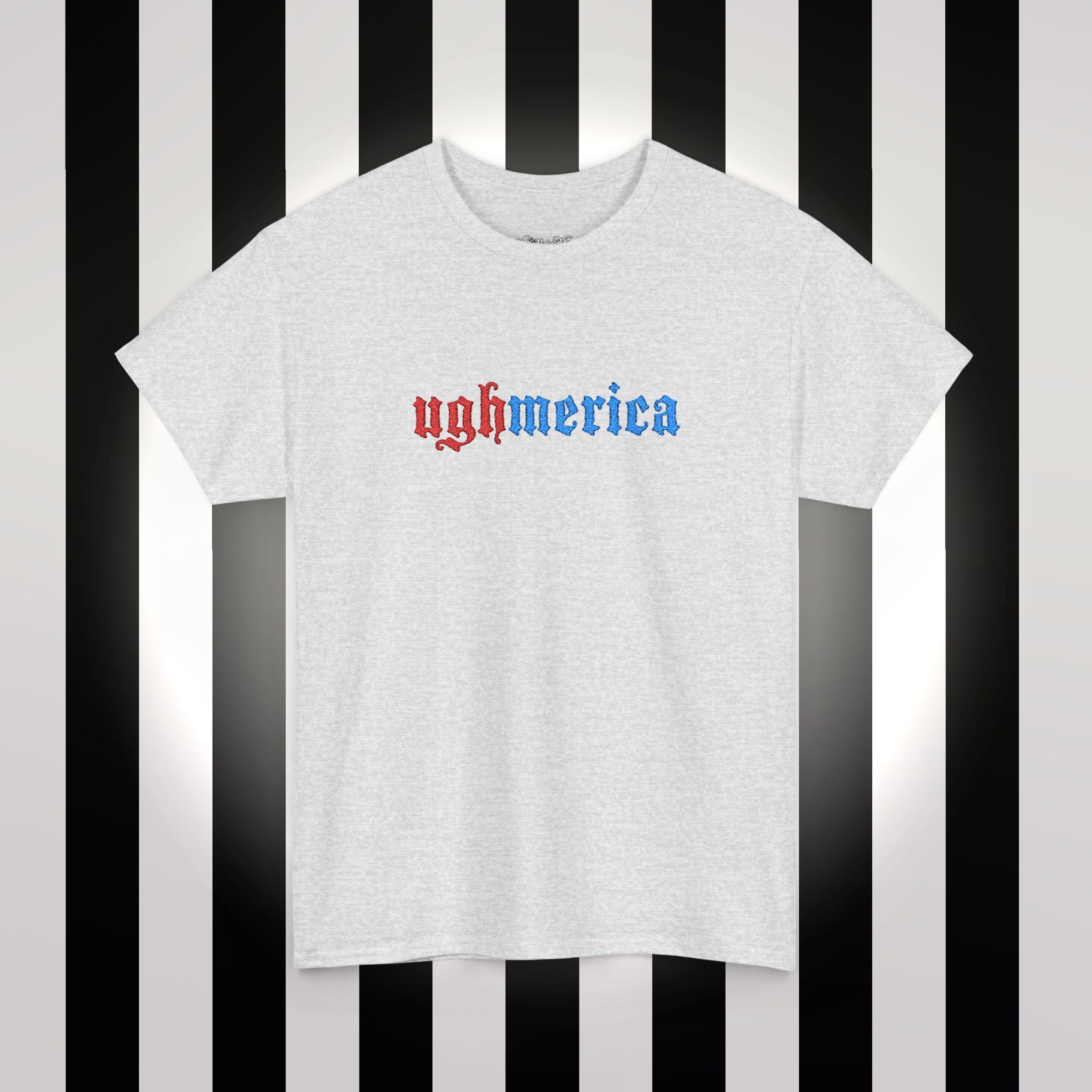 Ughmerica T-Shirt — Distressed Red & Blue Graphic Tee