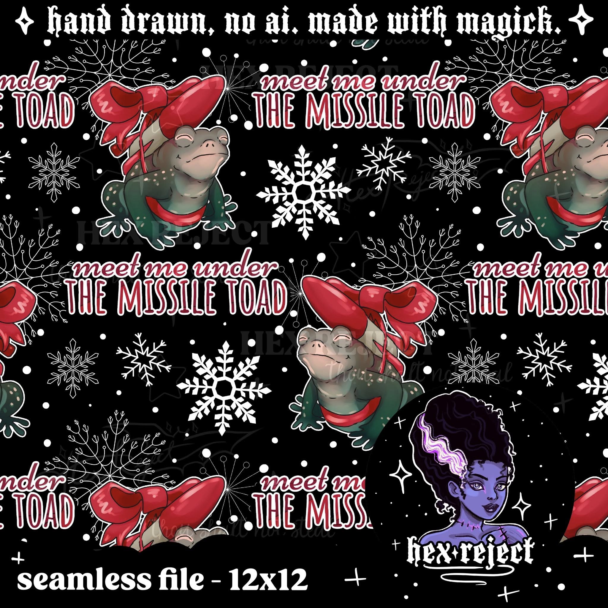 Missile Toads - Seamless & PNG files - Hexmas Advent Calendar - Day 1