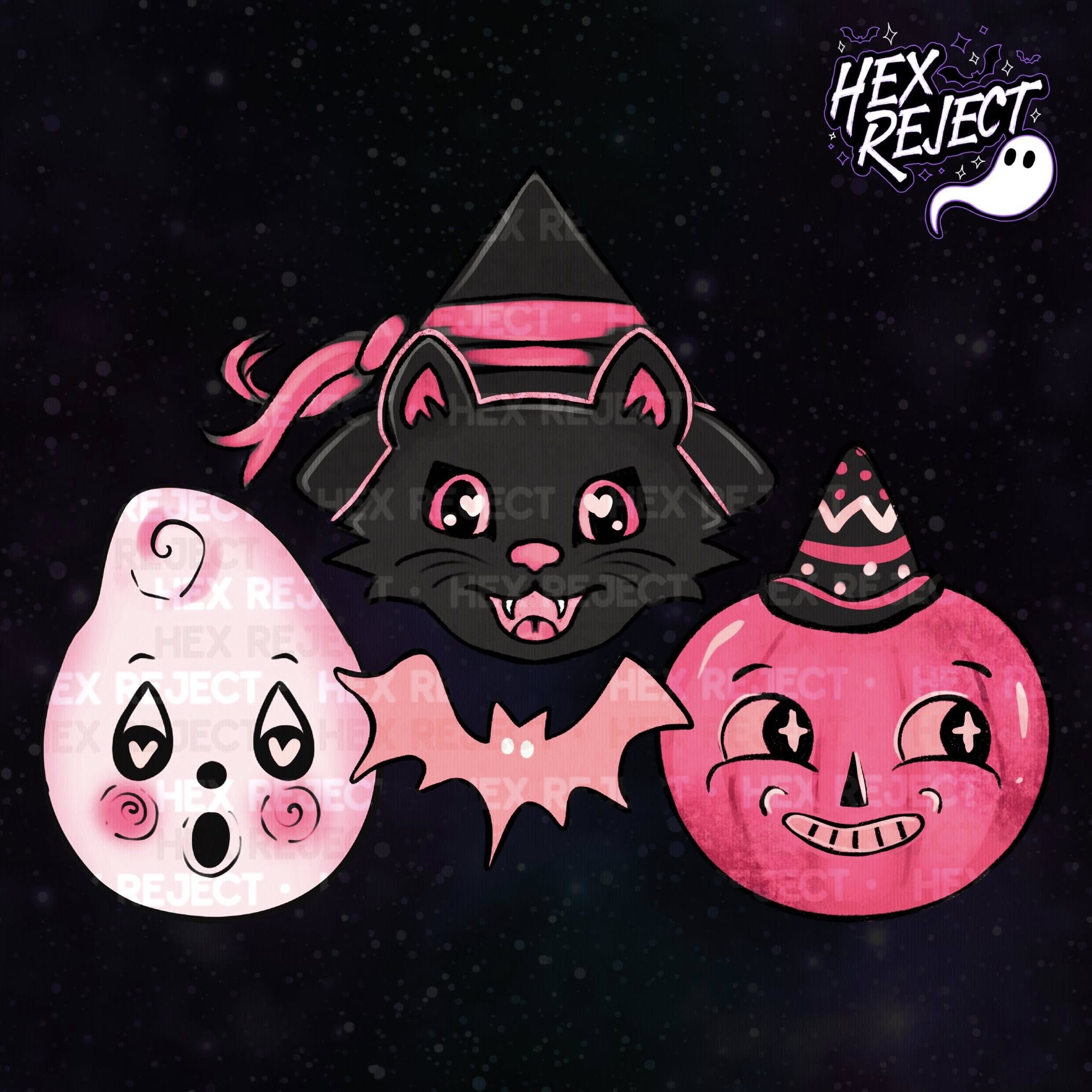 Vintage Hallow V-Day - Seamless & PNG files - Hexmas Advent Calendar - Day 14