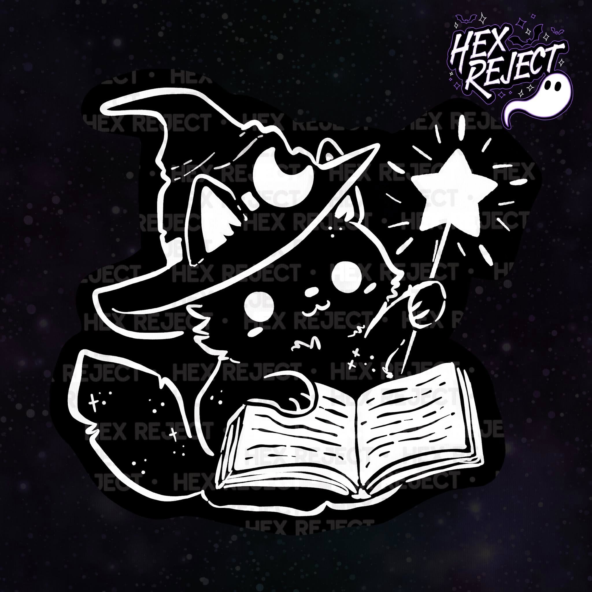 Bookish Kitty Witches - Seamless & PNG files - Hexmas Advent Calendar - Day 16