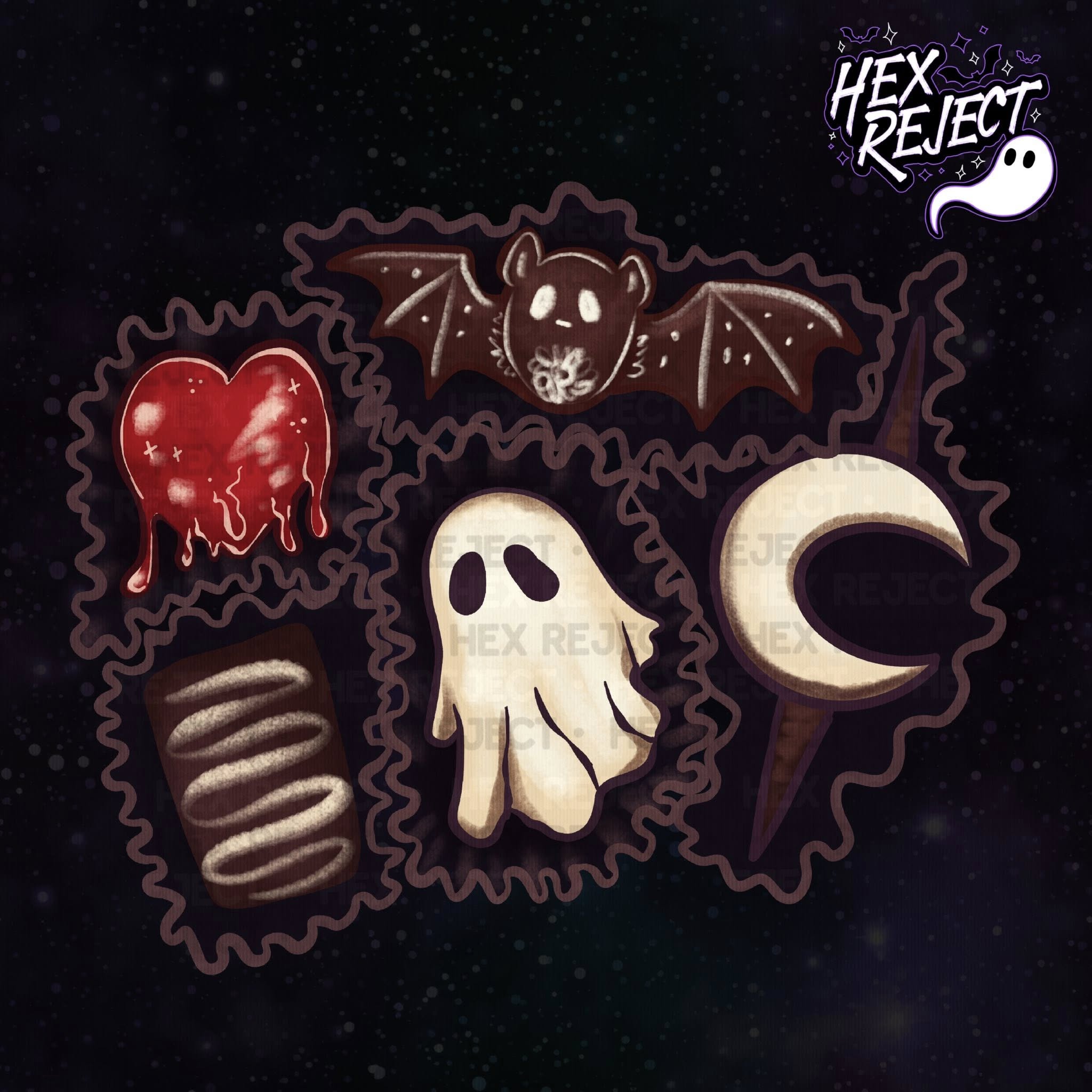 Spooky Chocolates - Seamless & PNG files - Hexmas Advent Calendar - Day 21