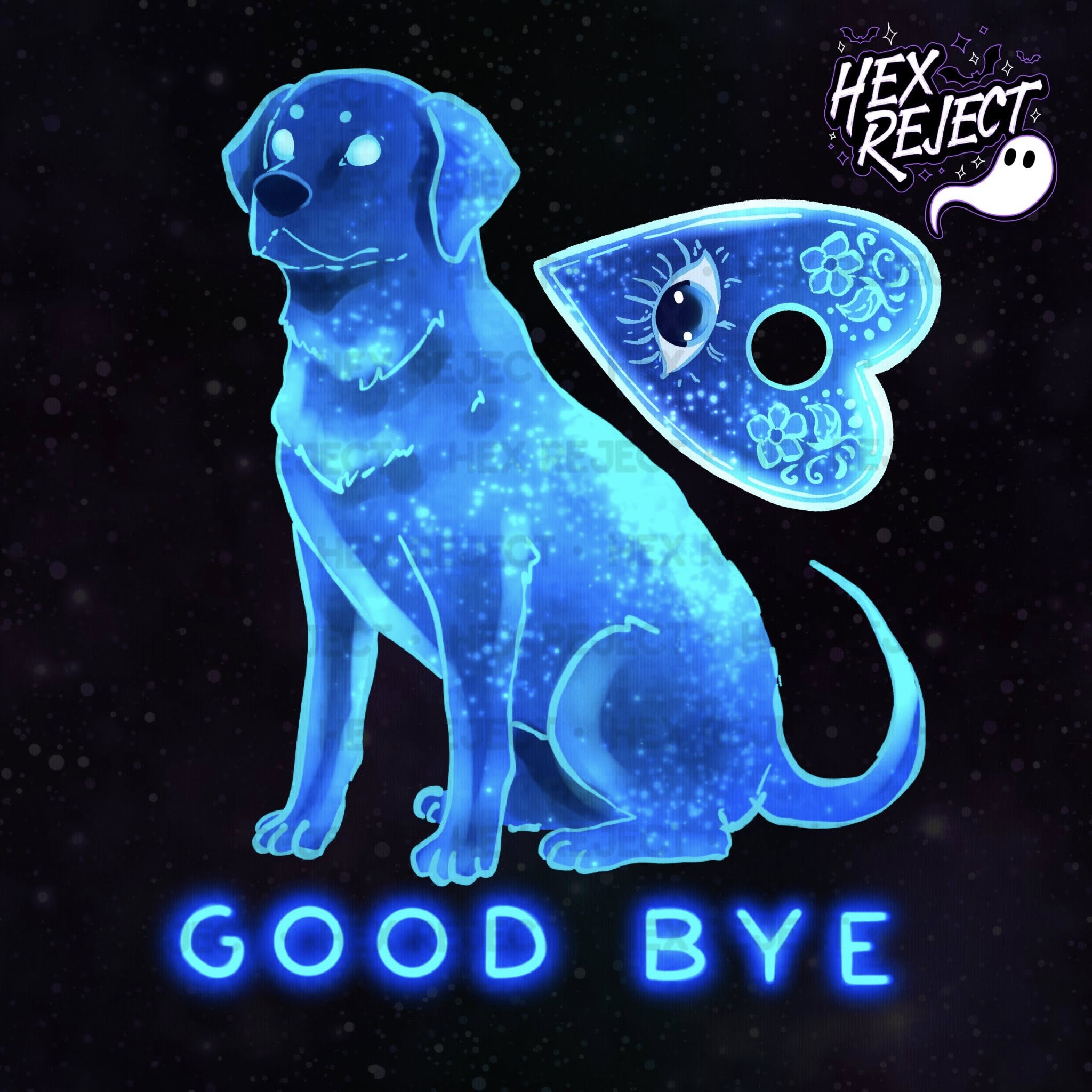 Goodbye Dog Ouija - Seamless & PNG files - Hexmas Advent Calendar - Day 19