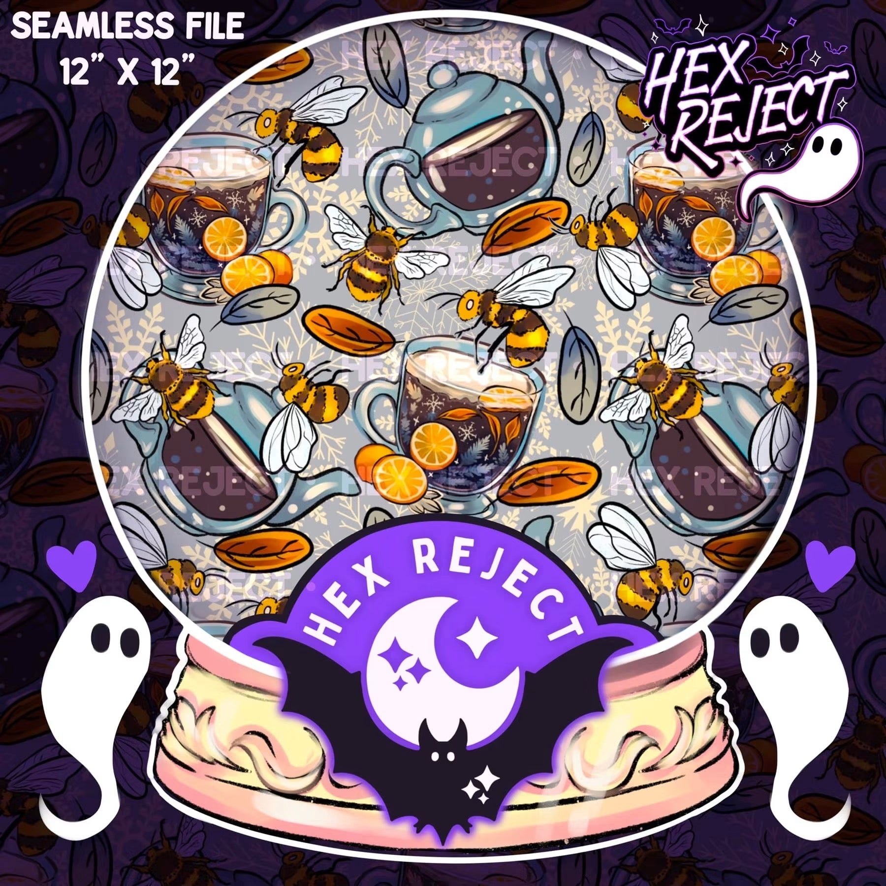 Winter Bees & Teas - Seamless file