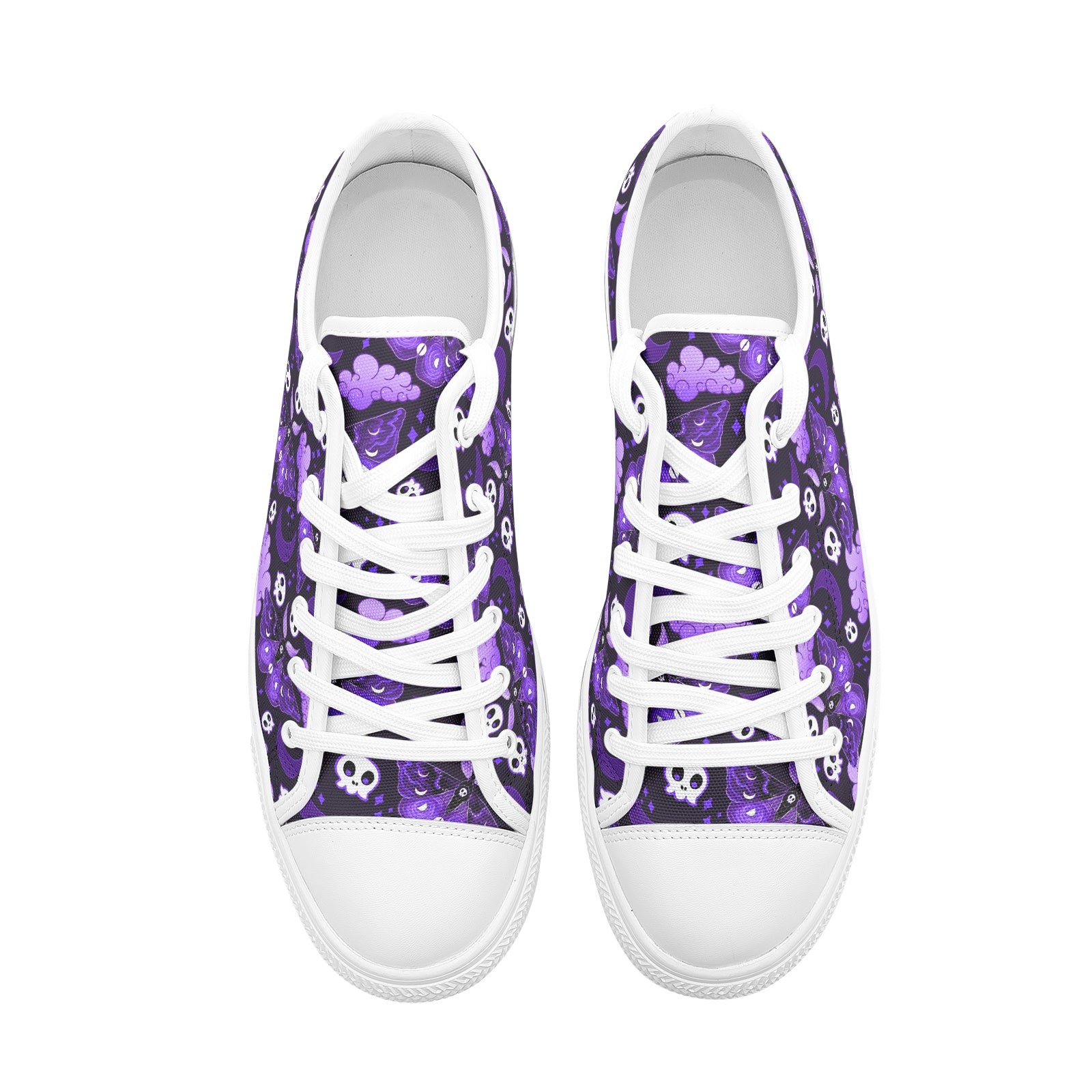 Purple Goth Moth - Unisex Low Top Canvas Shoes