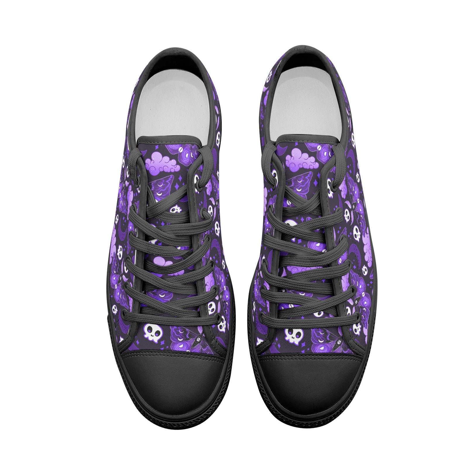 Purple Goth Moth - Unisex Low Top Canvas Shoes