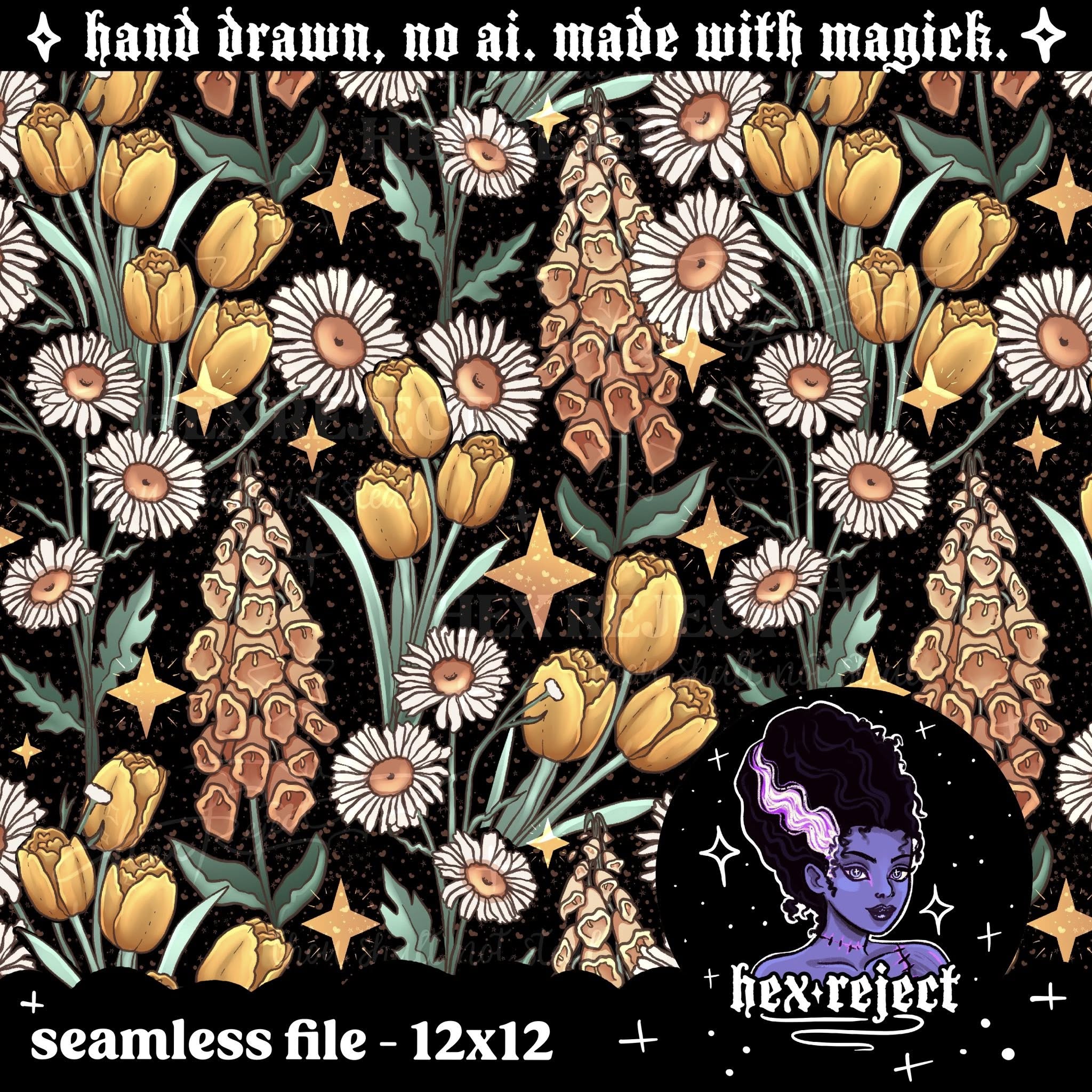 Foxglove Daisy Tulip - Seamless file