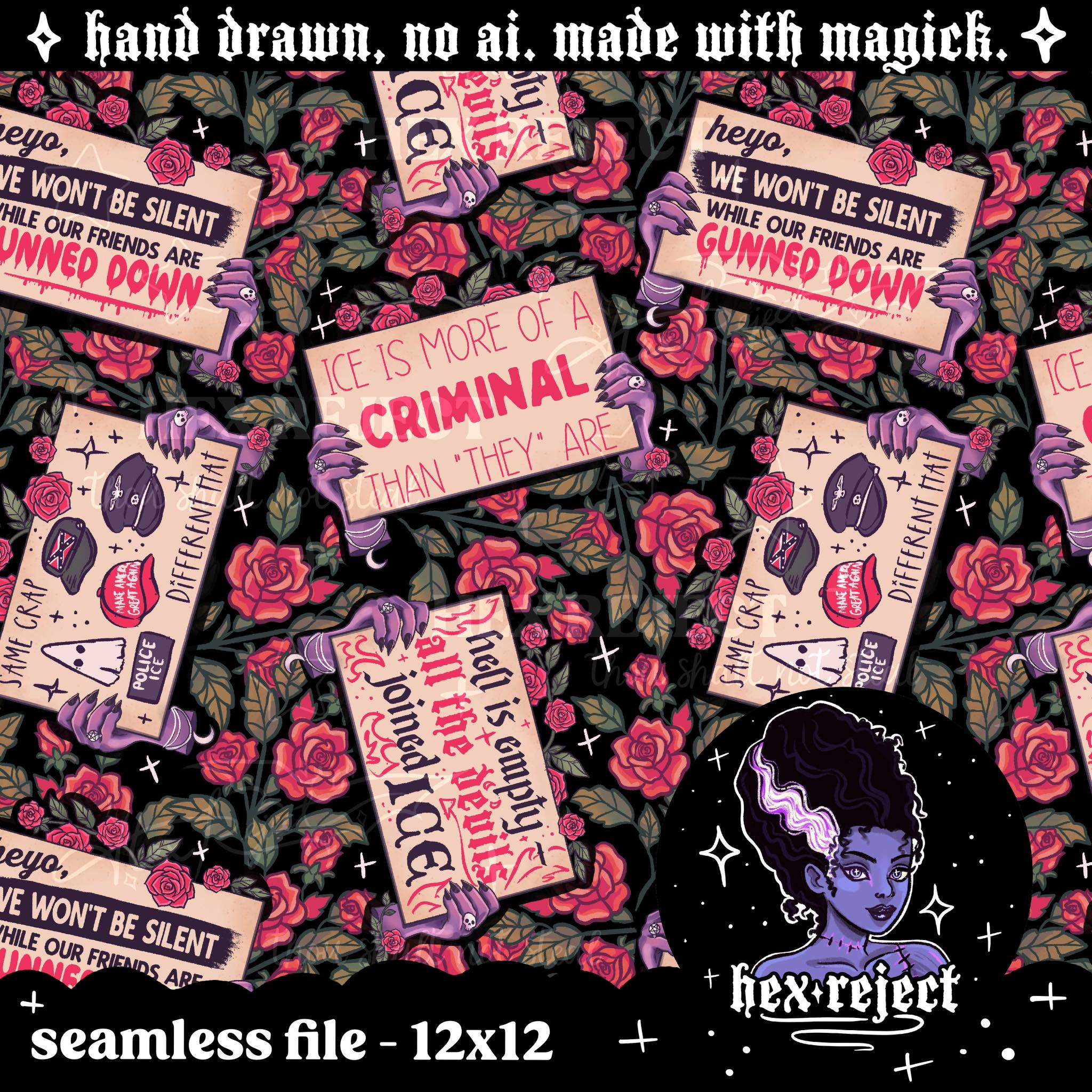 Witchy Protest Signs - Seamless file