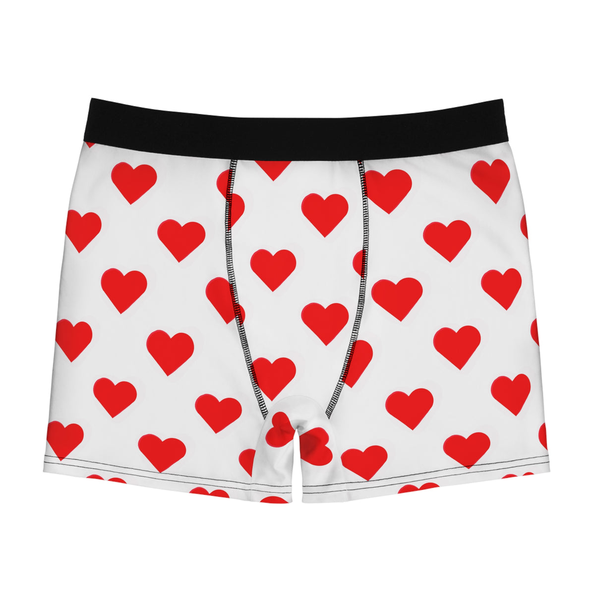 Men's Heart Print Boxer Briefs — Red Heart All-Over Print