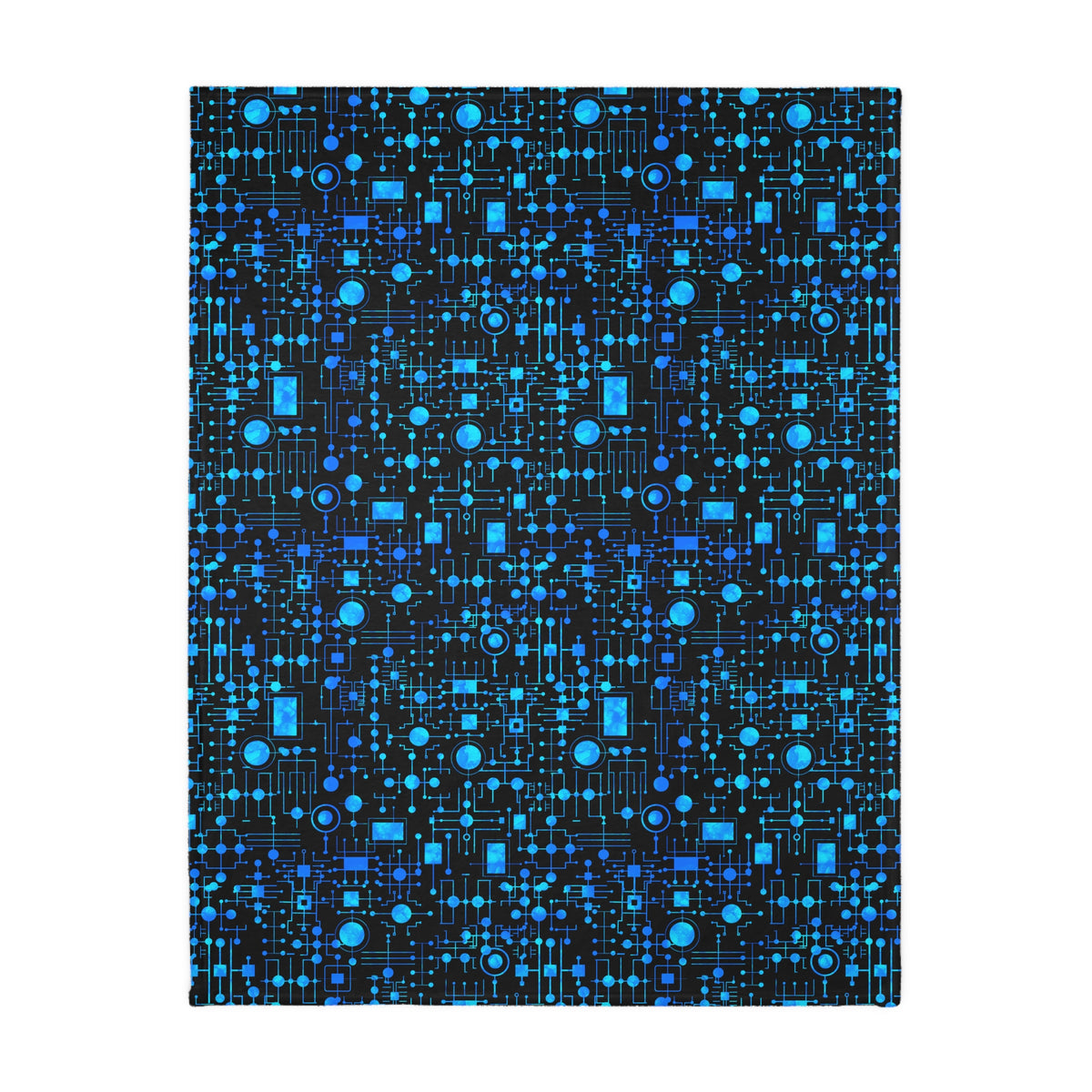 Mystic Robotic Dragon Moon Blanket — Reversible Blue Celestial Microfiber Throw