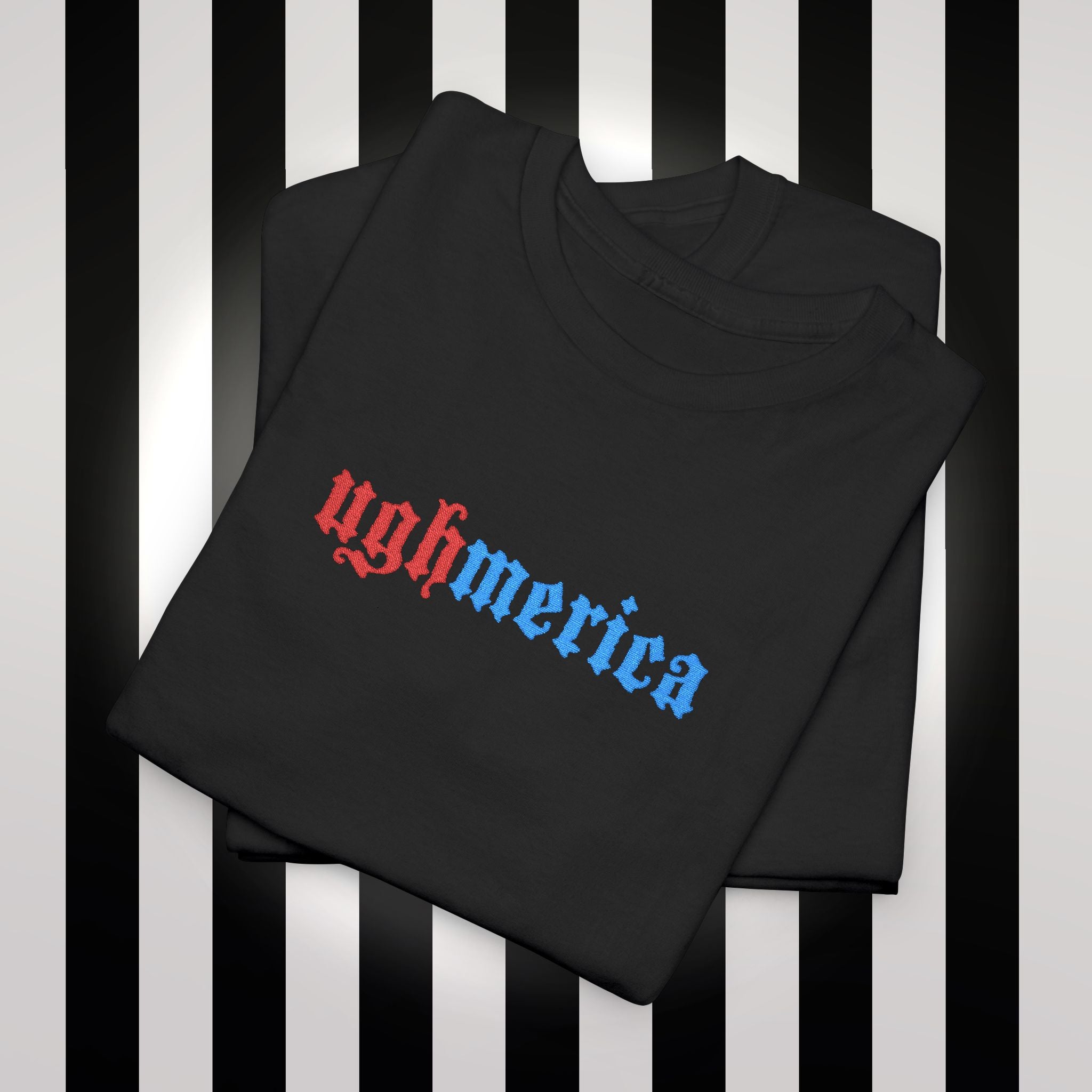 Ughmerica T-Shirt — Distressed Red & Blue Graphic Tee