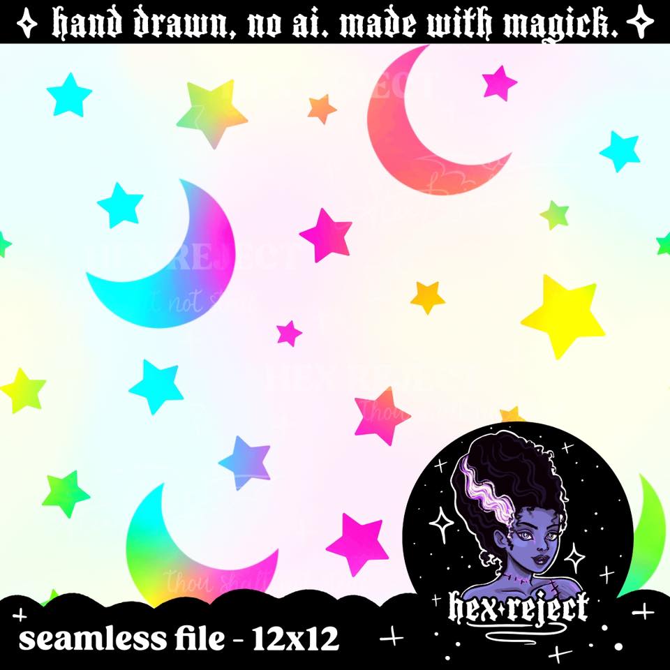 Coord Moon & Stars- Seamless Files