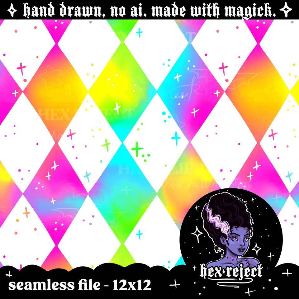 Coord Rainbow Circus Diamonds - Seamless Files