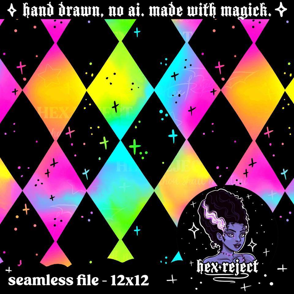 Coord Rainbow Circus Diamonds - Seamless Files