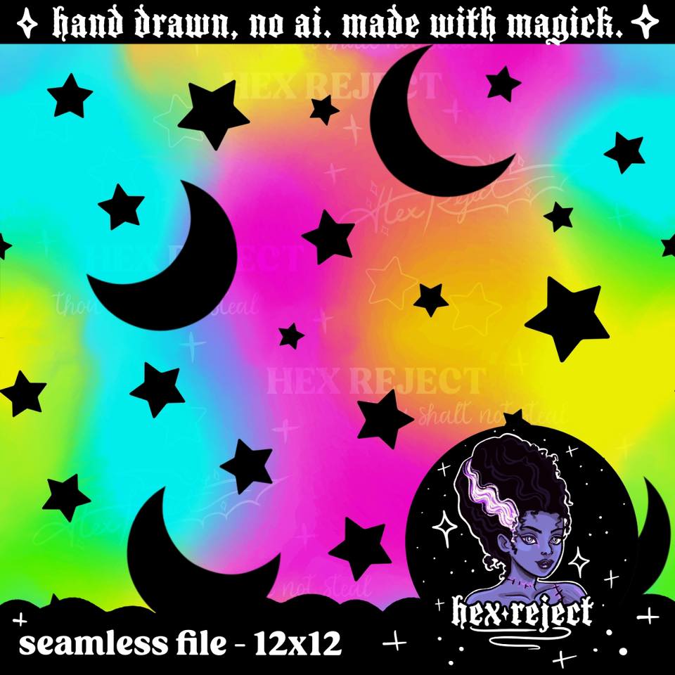 Coord Moon & Stars- Seamless Files