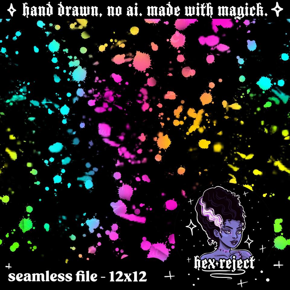 Coord Rainbow Splatter - Seamless Files