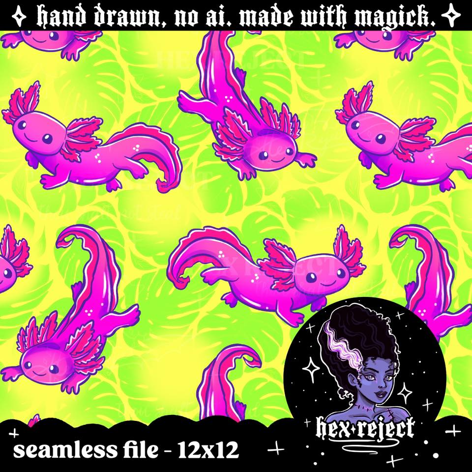 Swim Safe Axolotls - Seamless Files
