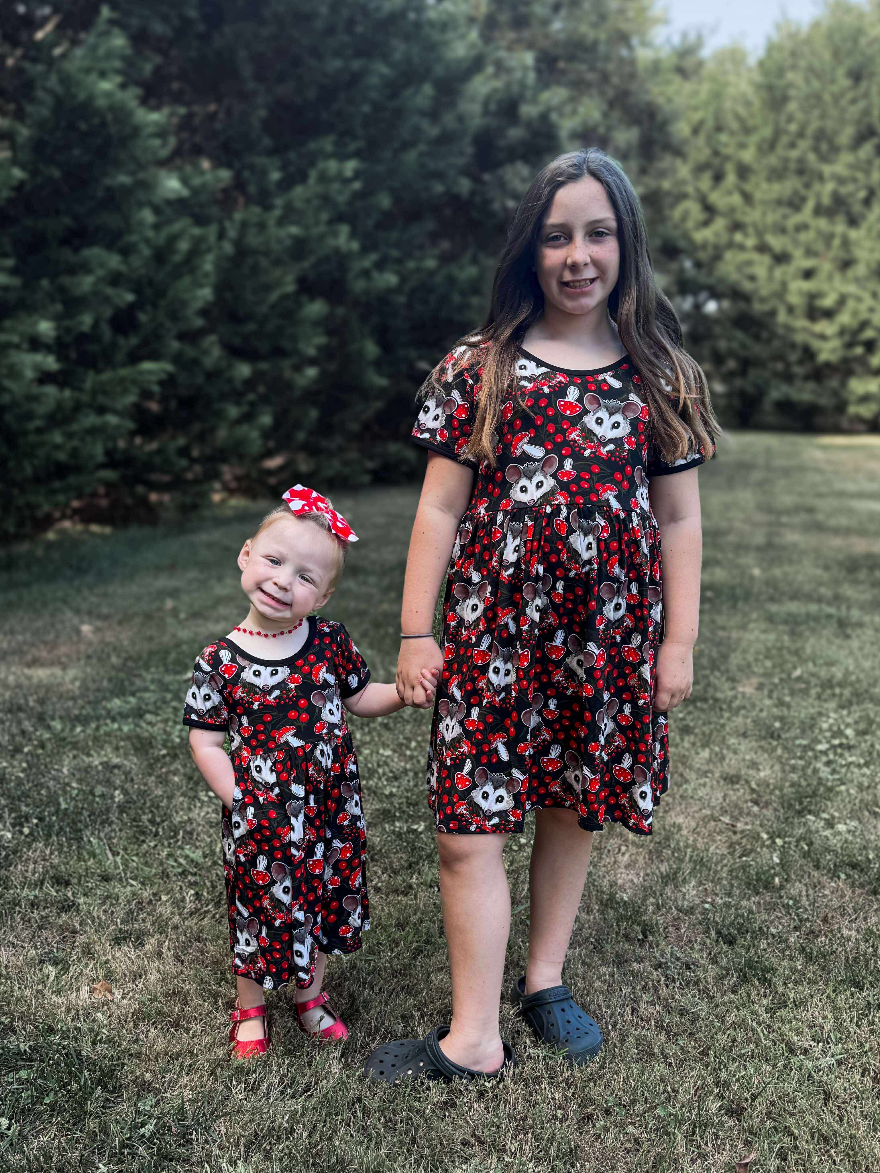 Cottage Possum twirl dresses