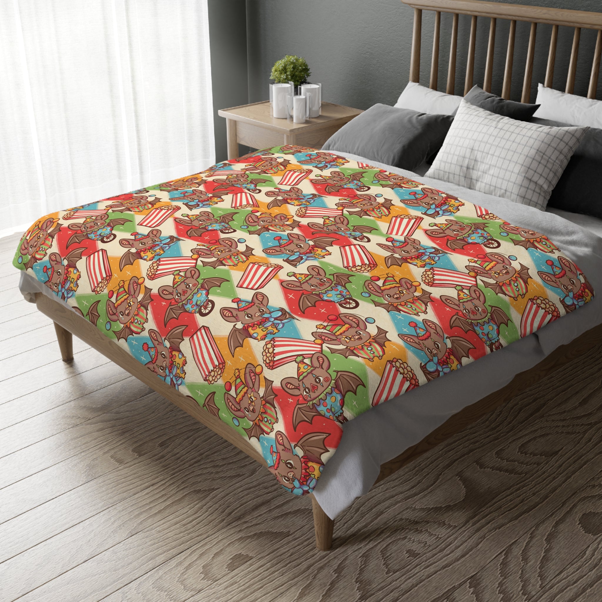 Circus Bats Blanket — Double Sided Reversible Velveteen Throw