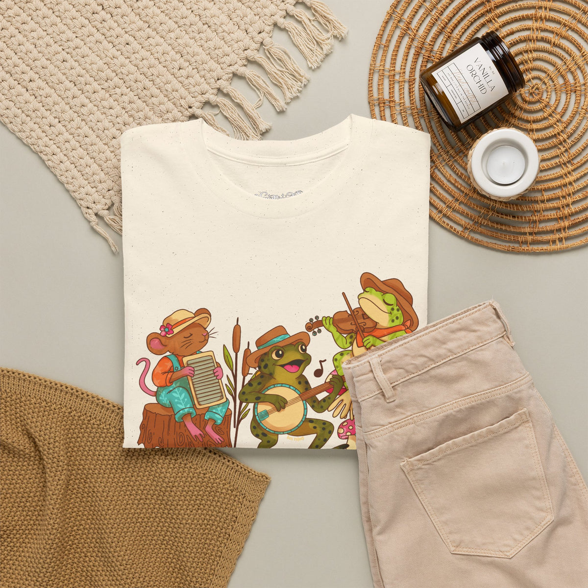 Support Your Local Swamp Band T-Shirt — Cute Frog & Mushroom Band Tee