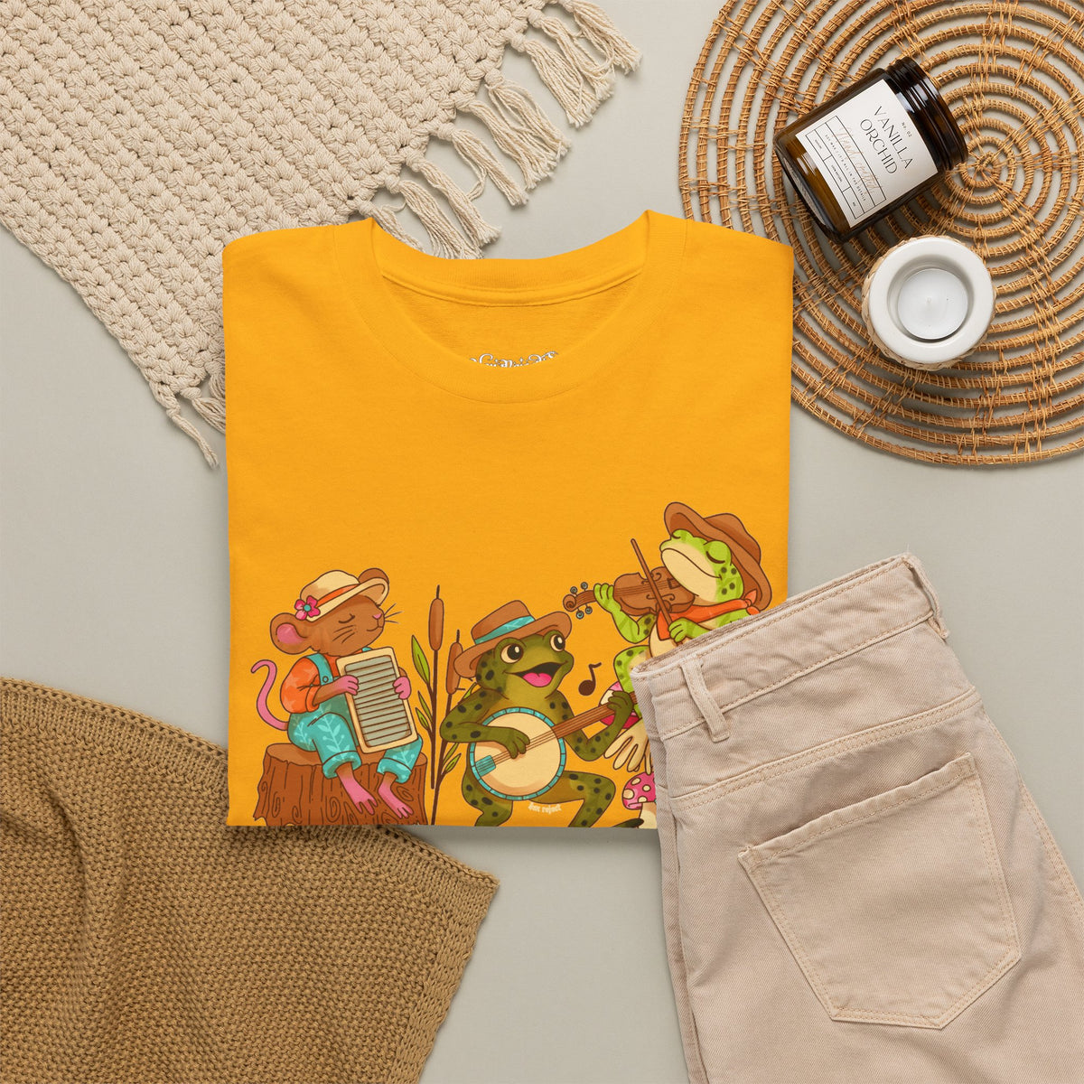 Support Your Local Swamp Band T-Shirt — Cute Frog & Mushroom Band Tee