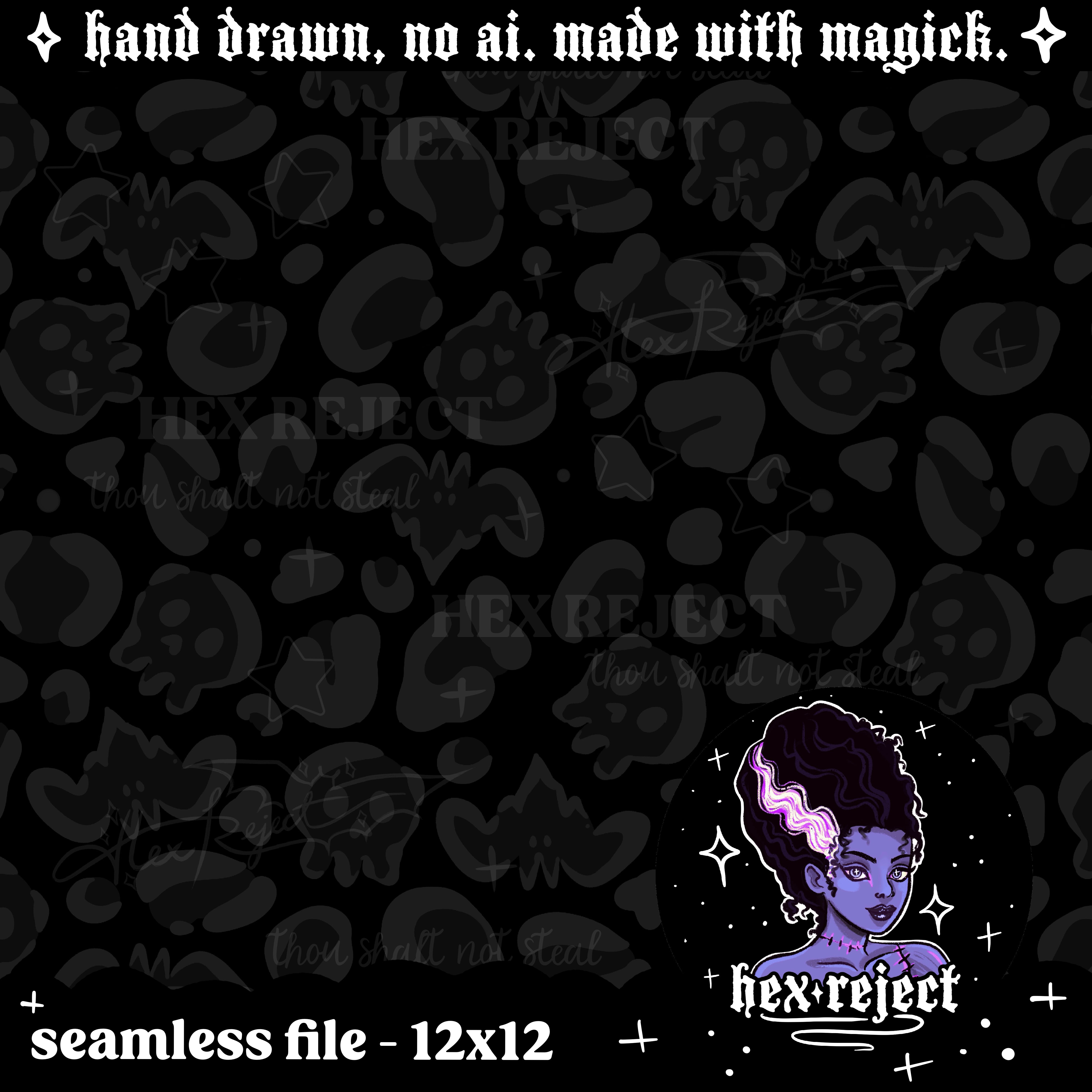 Wild (spooky leopard print) - Seamless & PNG files - Hextober 2025