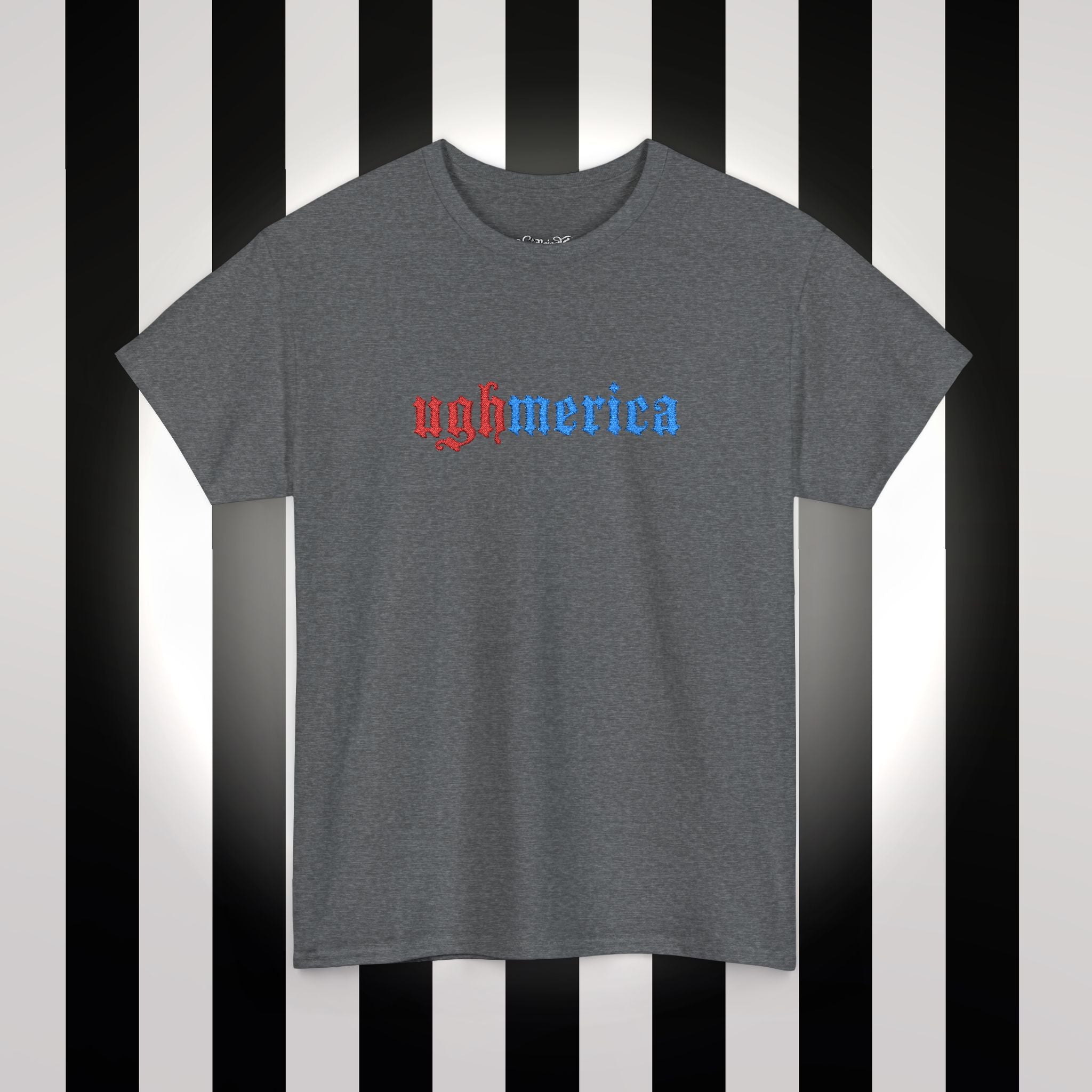 Ughmerica T-Shirt — Distressed Red & Blue Graphic Tee