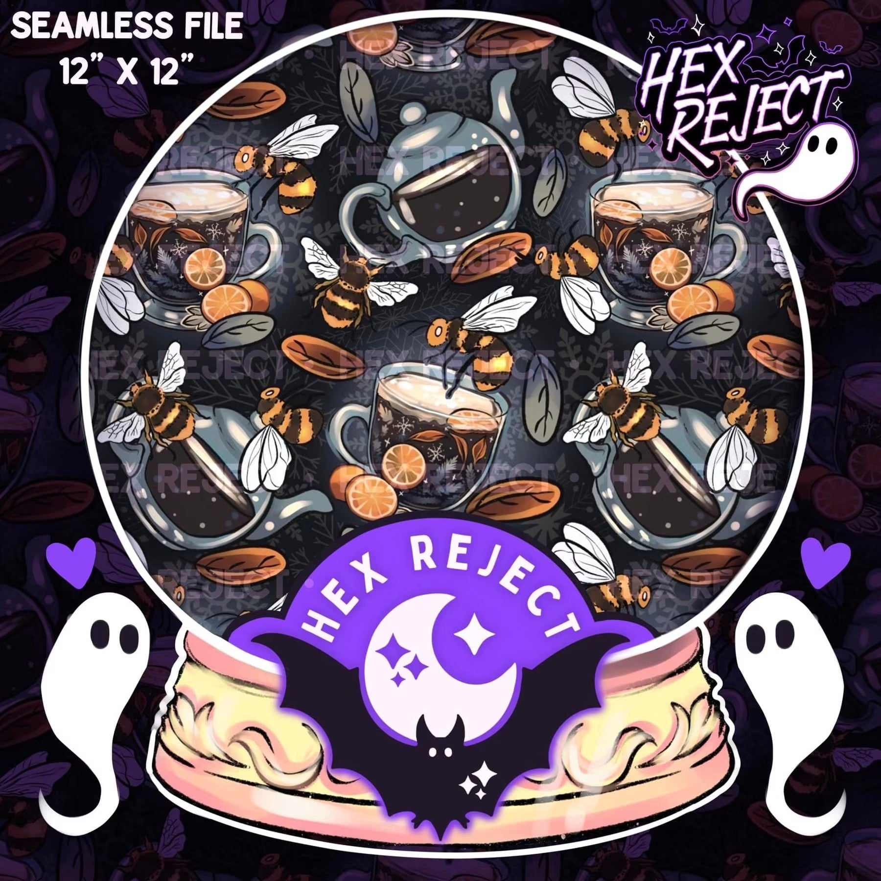 Winter Bees & Teas - Seamless file