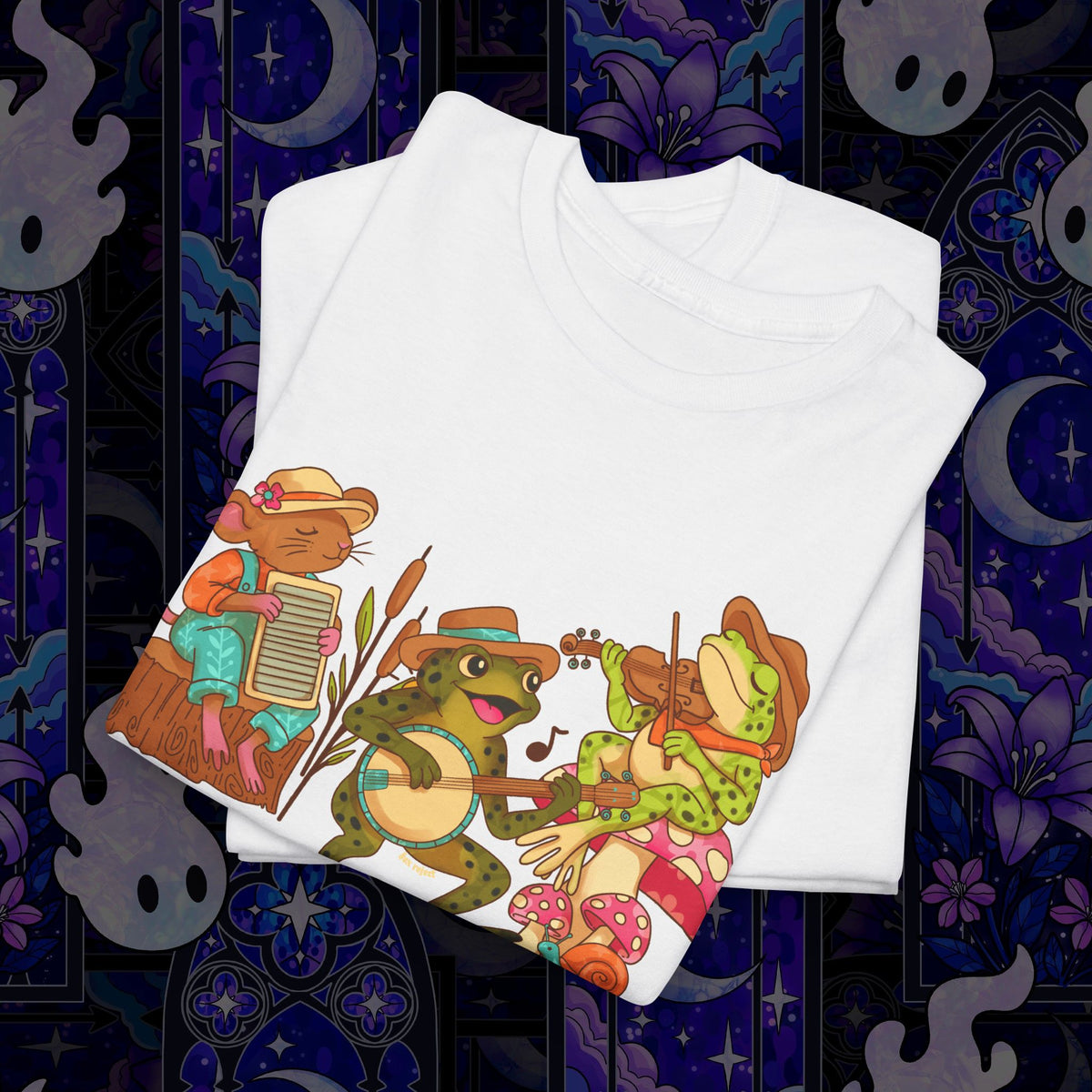 Support Your Local Swamp Band T-Shirt — Cute Frog & Mushroom Band Tee